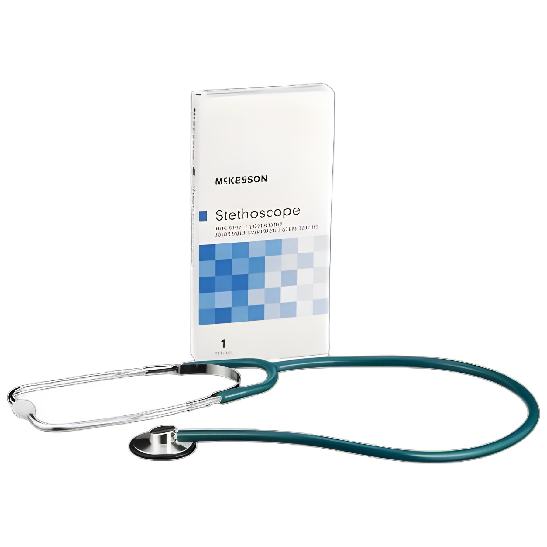 General Exam Stethoscope McKesson Teal Blue 1-Tube 21 Inch Tube Single Sided Chestpiece