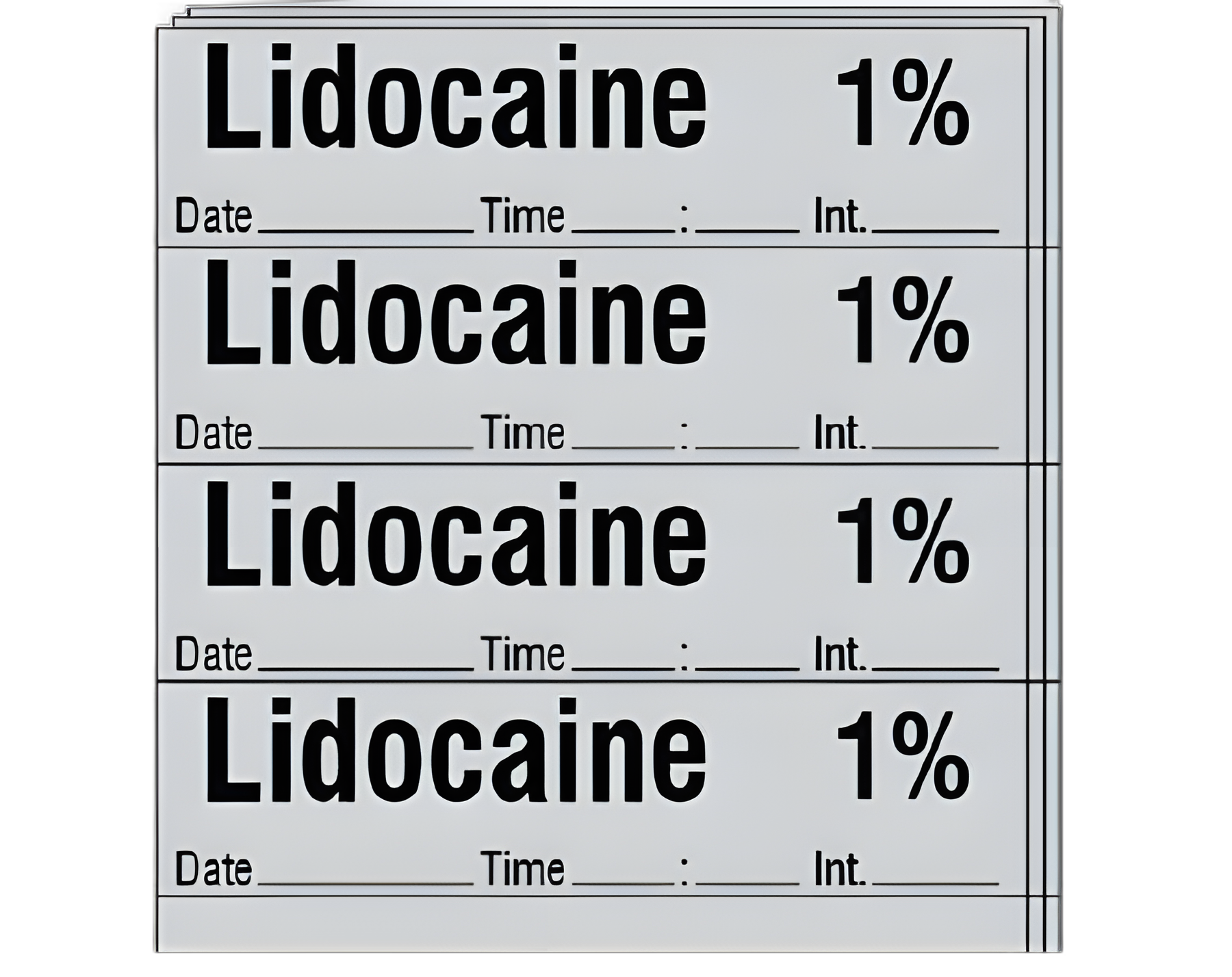 Shamrock Anesthesia Drug Label for Lidocaine 1% - Gray, 1/2 X 2 Inch, Superstick Adhesive