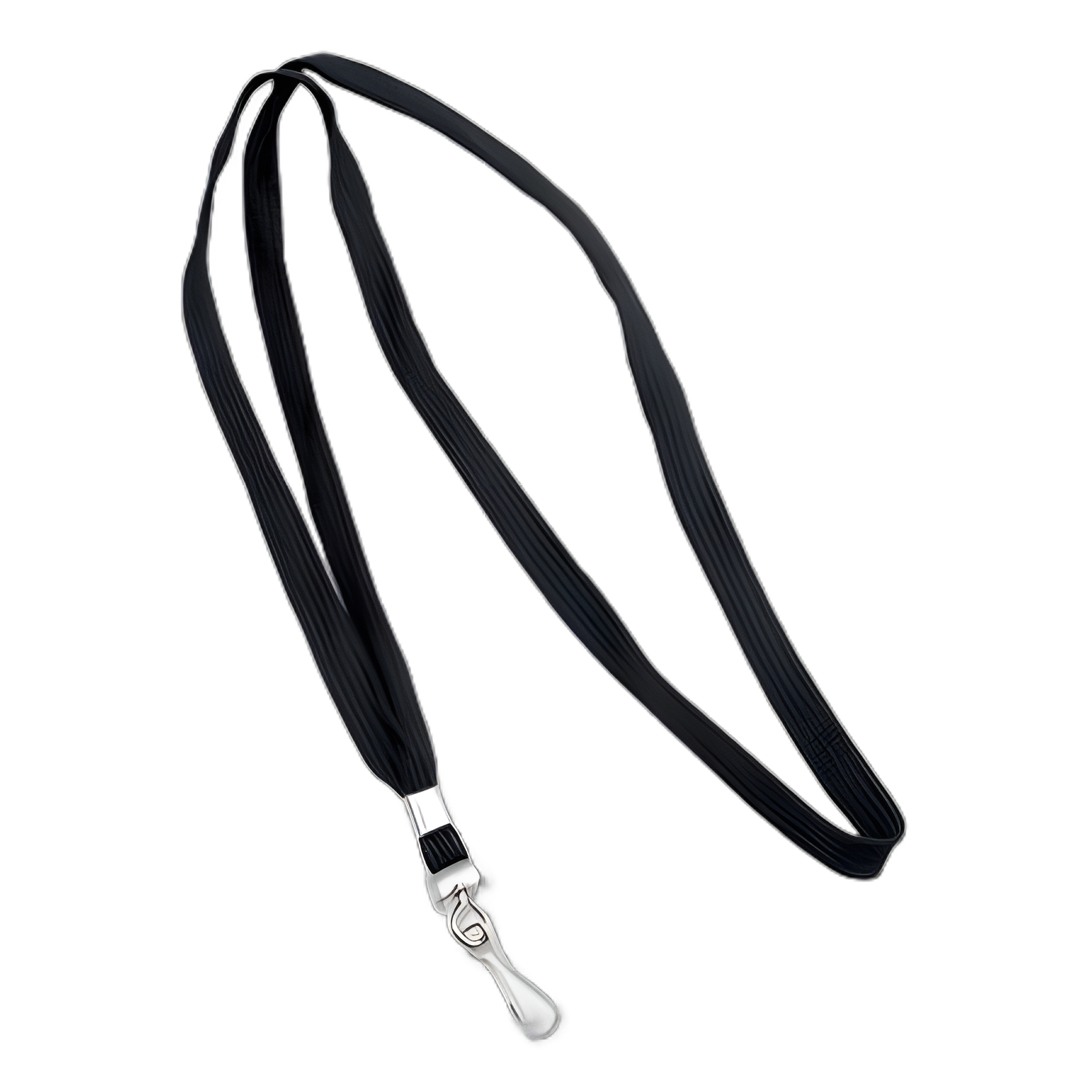 Deluxe Lanyards, Metal J-Hook Fastener, 36" Long, Black, 24/Box