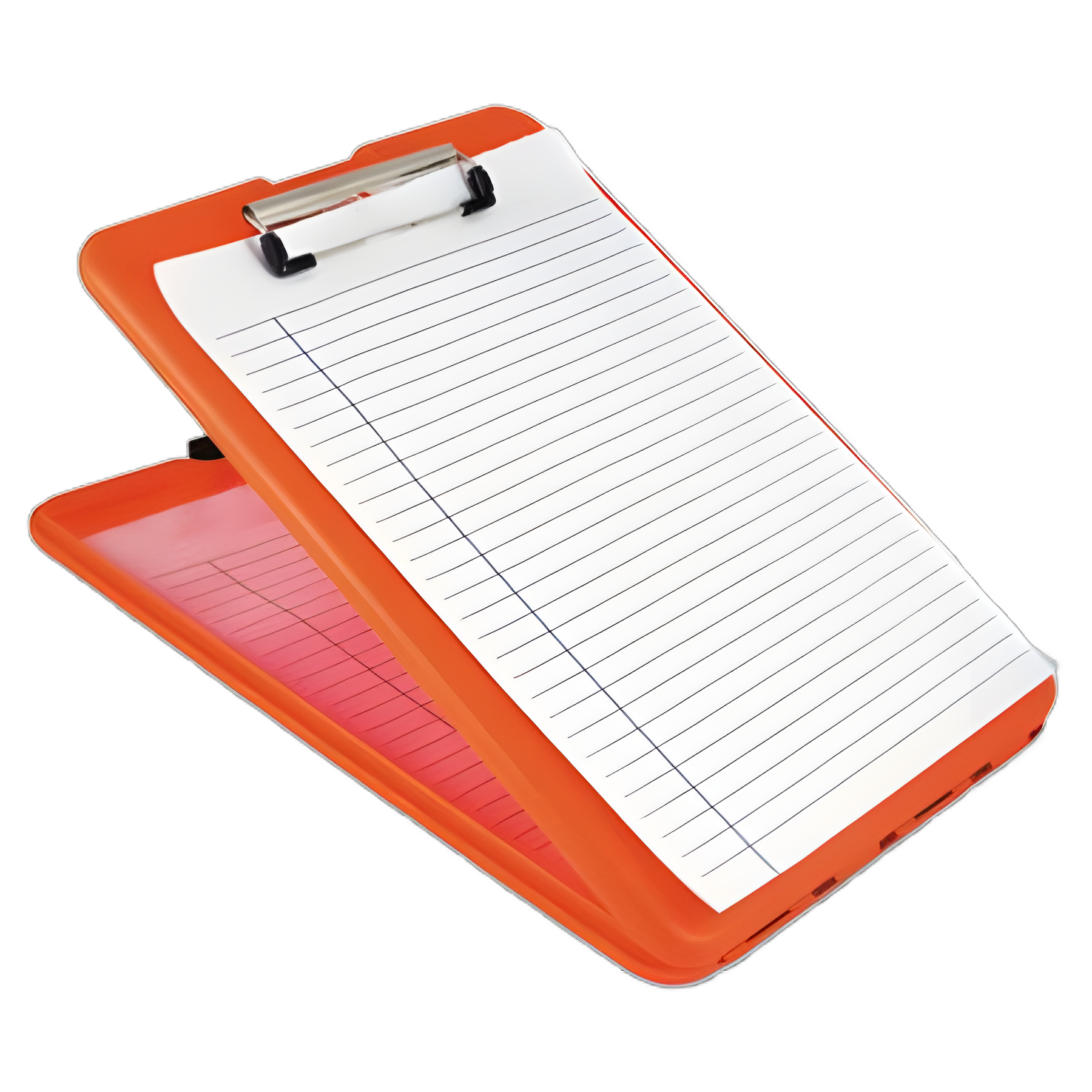 SlimMate Storage Clipboard, 0.5" Clip Capacity, Holds 8.5 x 11 Sheets, Hi-Vis Orange