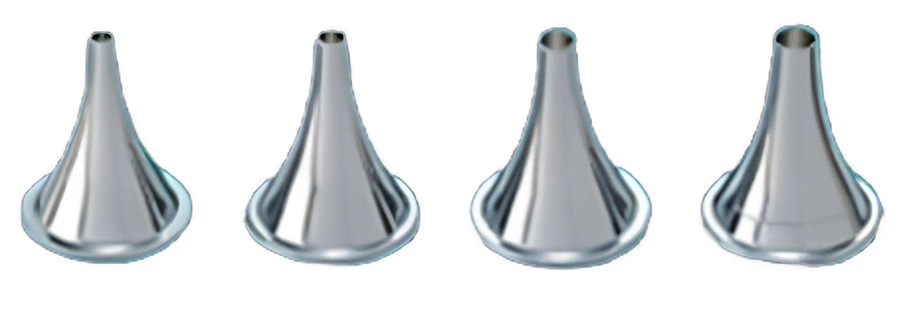 Ear Speculum Tip Set Round Tip Size 1 to 4 Chrome Plated 4.5, 5.5, 6.5, 7.5 mm Reusable