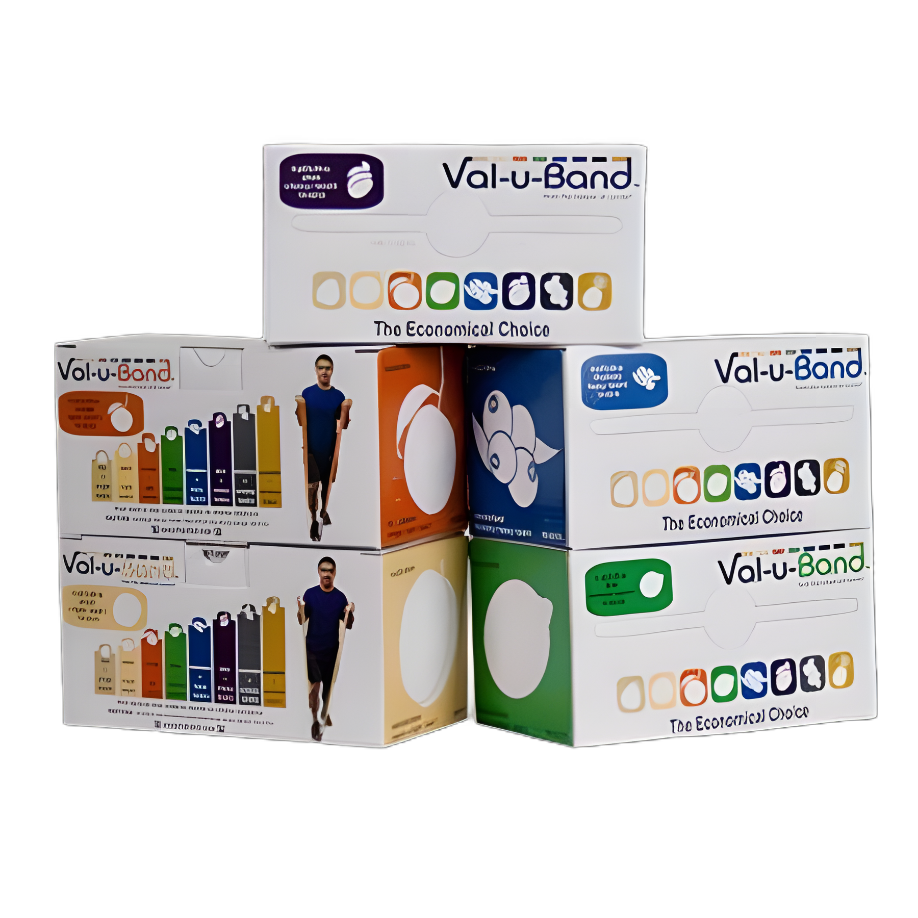 Val-u-Band Low Powder Exercise Resistance Band Set: X-Light to X-Heavy