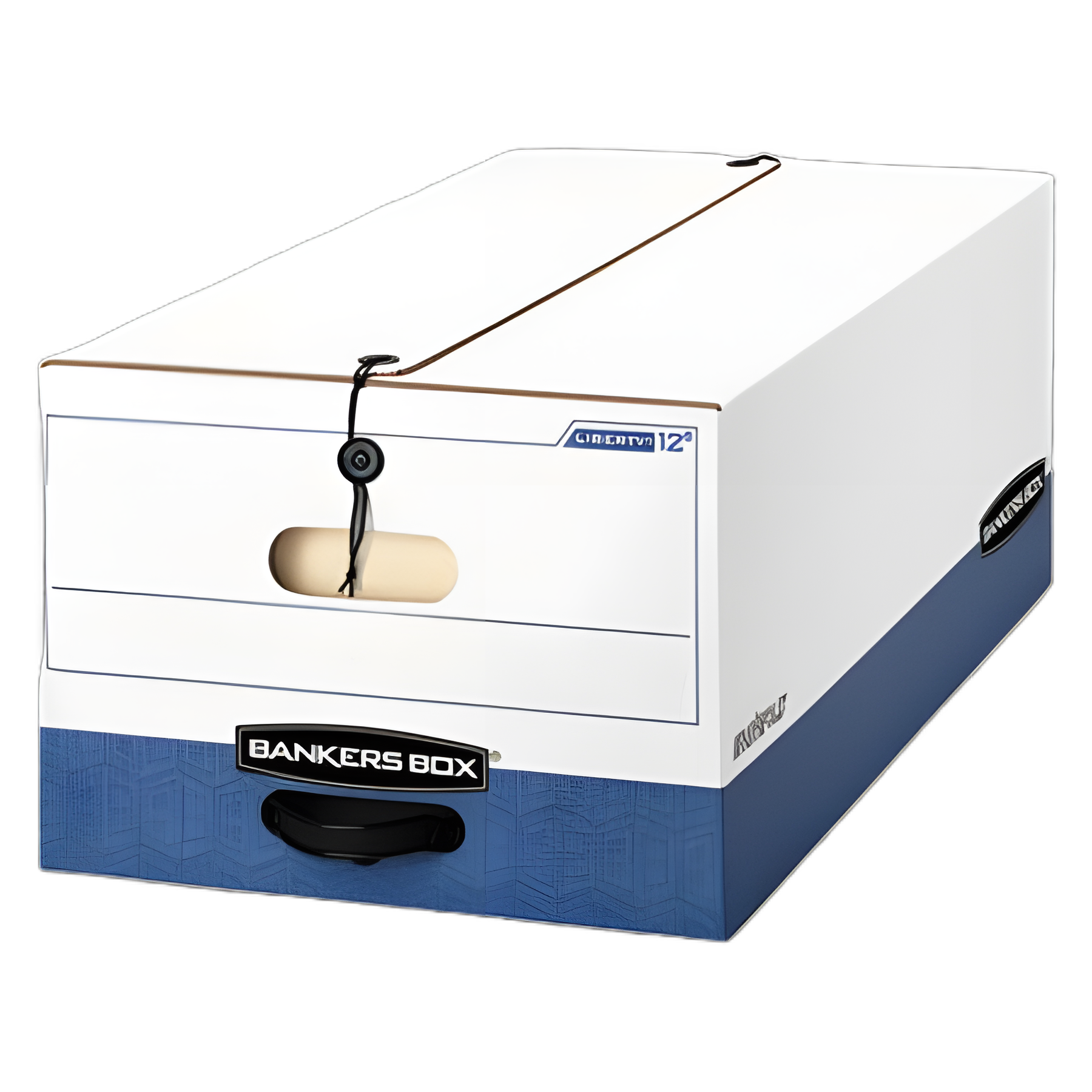 LIBERTY Heavy-Duty Legal File Storage Boxes for Medical Offices, 15.25" x 24.13" x 10.75", White/Blue, 12/Carton