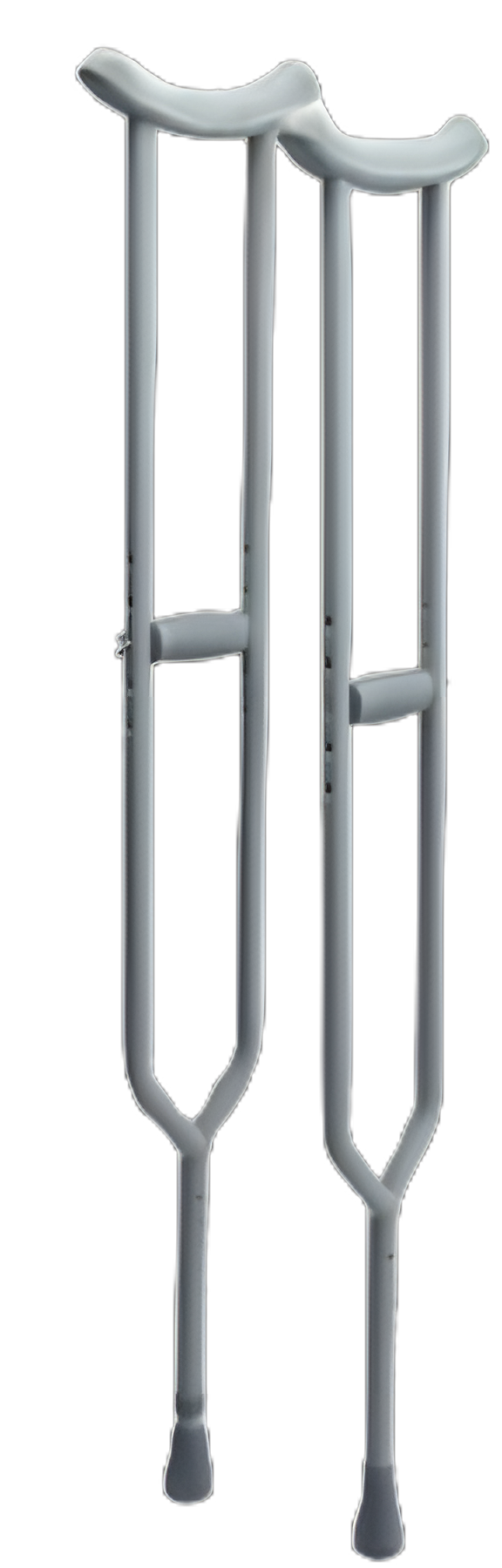 Bariatric Underarm Crutches Steel Frame Tall Adult 600 lbs. Weight Capacity 54 to 62 Inch Crutch Height Push Button / Wing Nut Adjustment