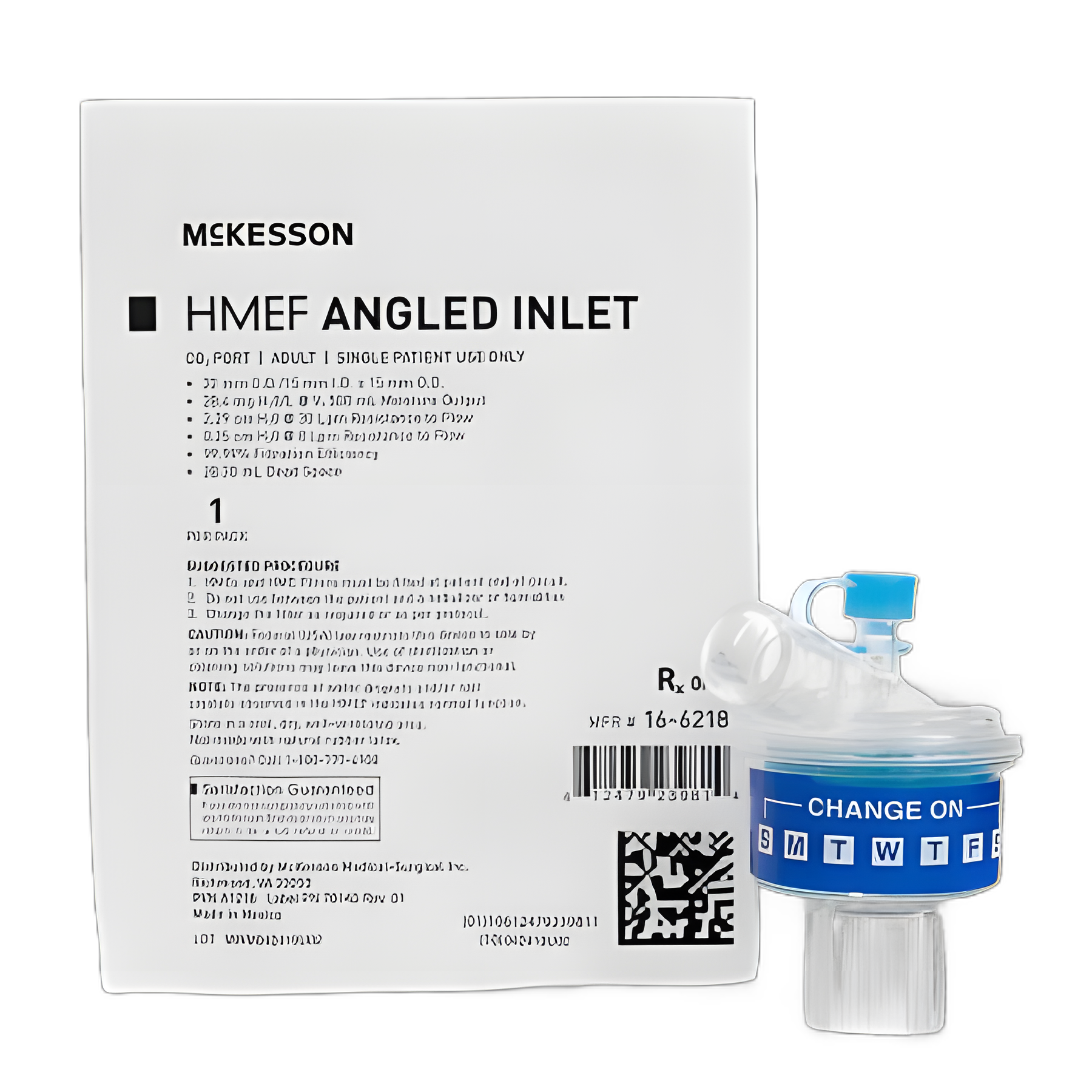 McKesson Heat and Moisture Exchanger with CO2 Port and Filter for Efficient Humidification