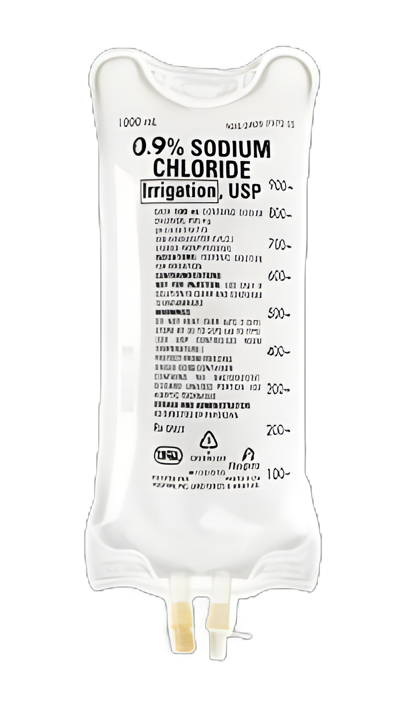 Irrigation Solution 0.9% Sodium Chloride, Preservative Free Not for Injection Flexible Bag 1,000 mL - 797205