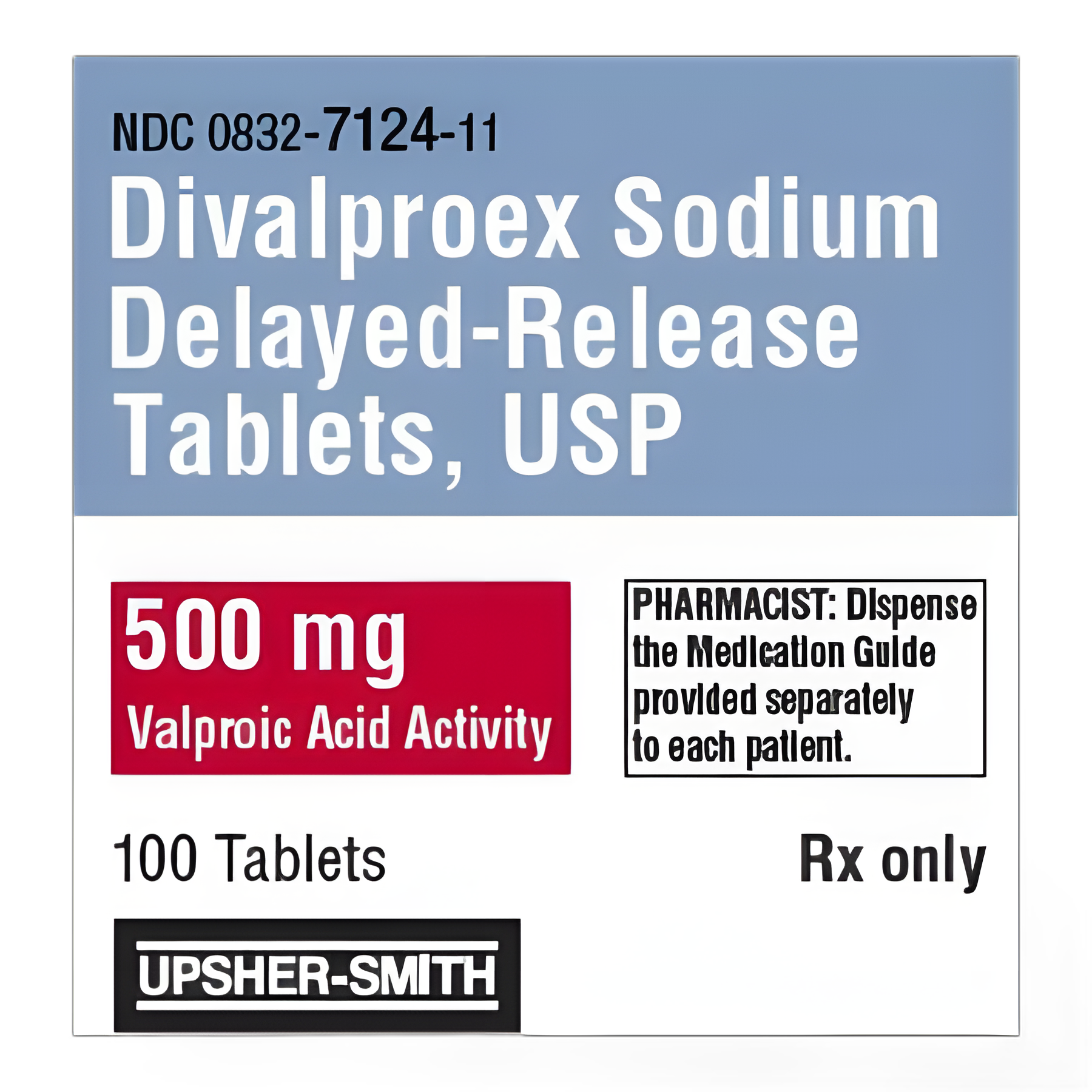 Divalproex Sodium 500 mg Tablet for Seizure Control - Bottle of 100