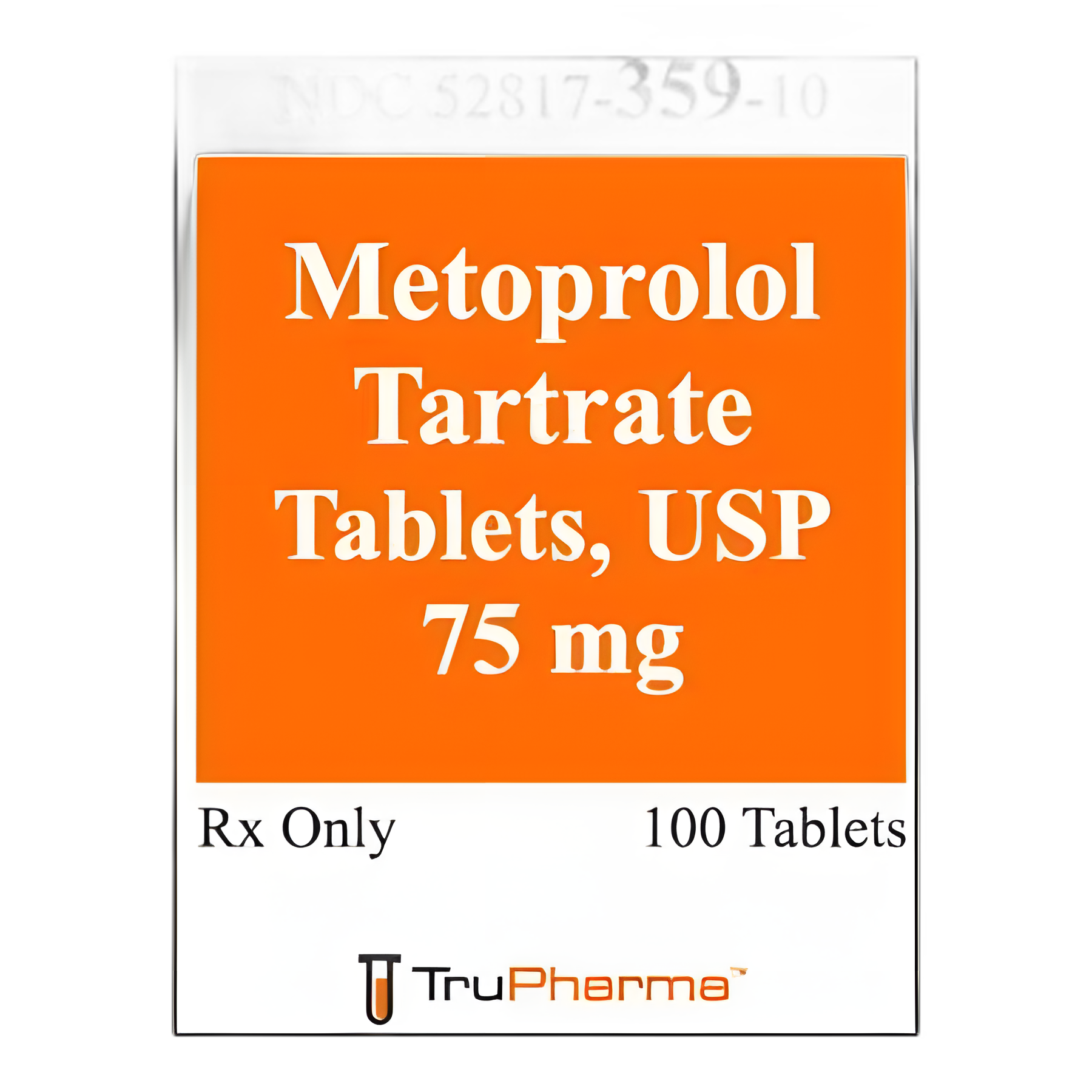 Metoprolol Tartrate 75 mg Tablets by Trupharma - 100 Count Bottle