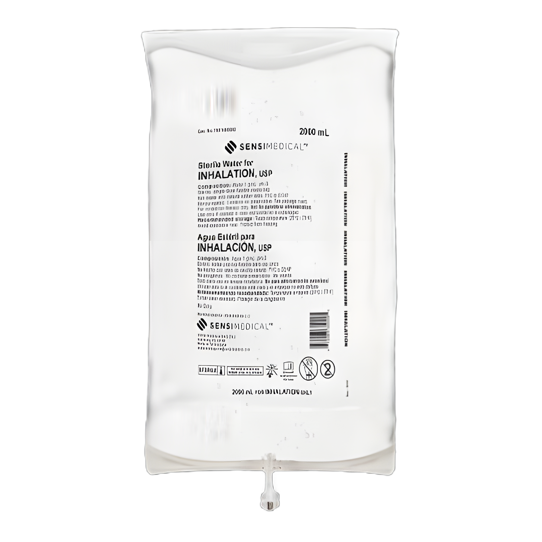 SENSIMEDICAL™ Respiratory Therapy Solution Sterile Water Liquid Flexible Bag 2,000 mL