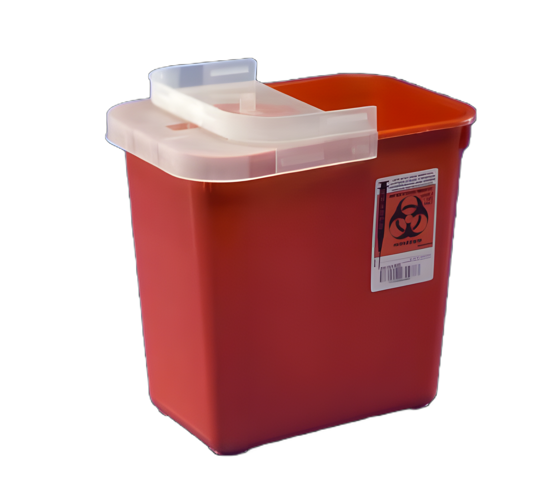 Sharps Container SharpSafety™ Red Base 10 H X 10-1/2 W X 7-1/4 D Inch Horizontal Entry 2 Gallon