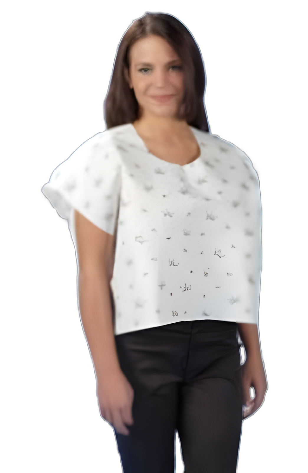Exam Cape Wildflower Print One Size Fits Most Front / Back Opening Without Closure Female