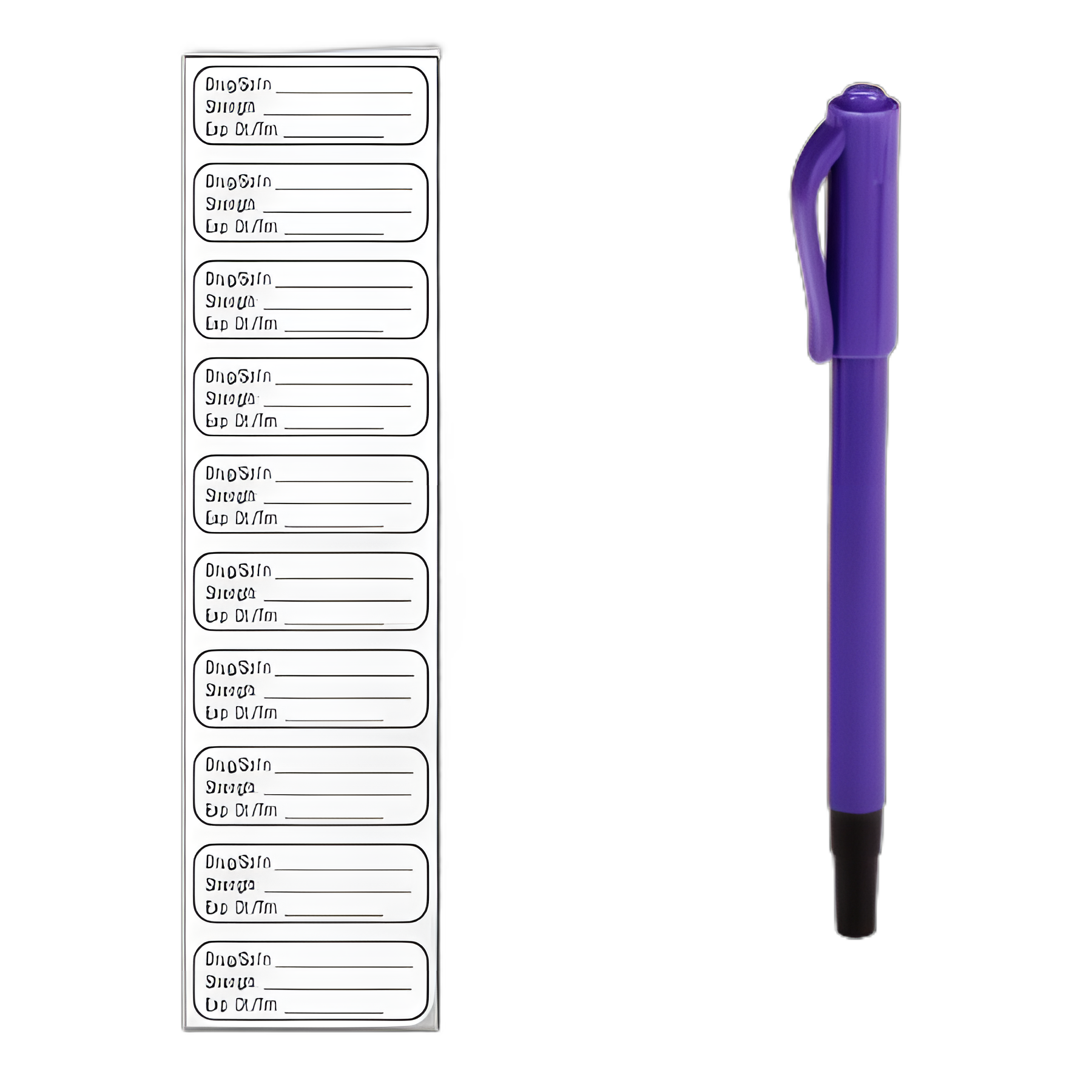 Pre-Printed Label UAL™ Advisory Label White Paper Drug Sign'n_ Strength_Exp_ Black Medication Name 1/2 X 1-1/2 Inch