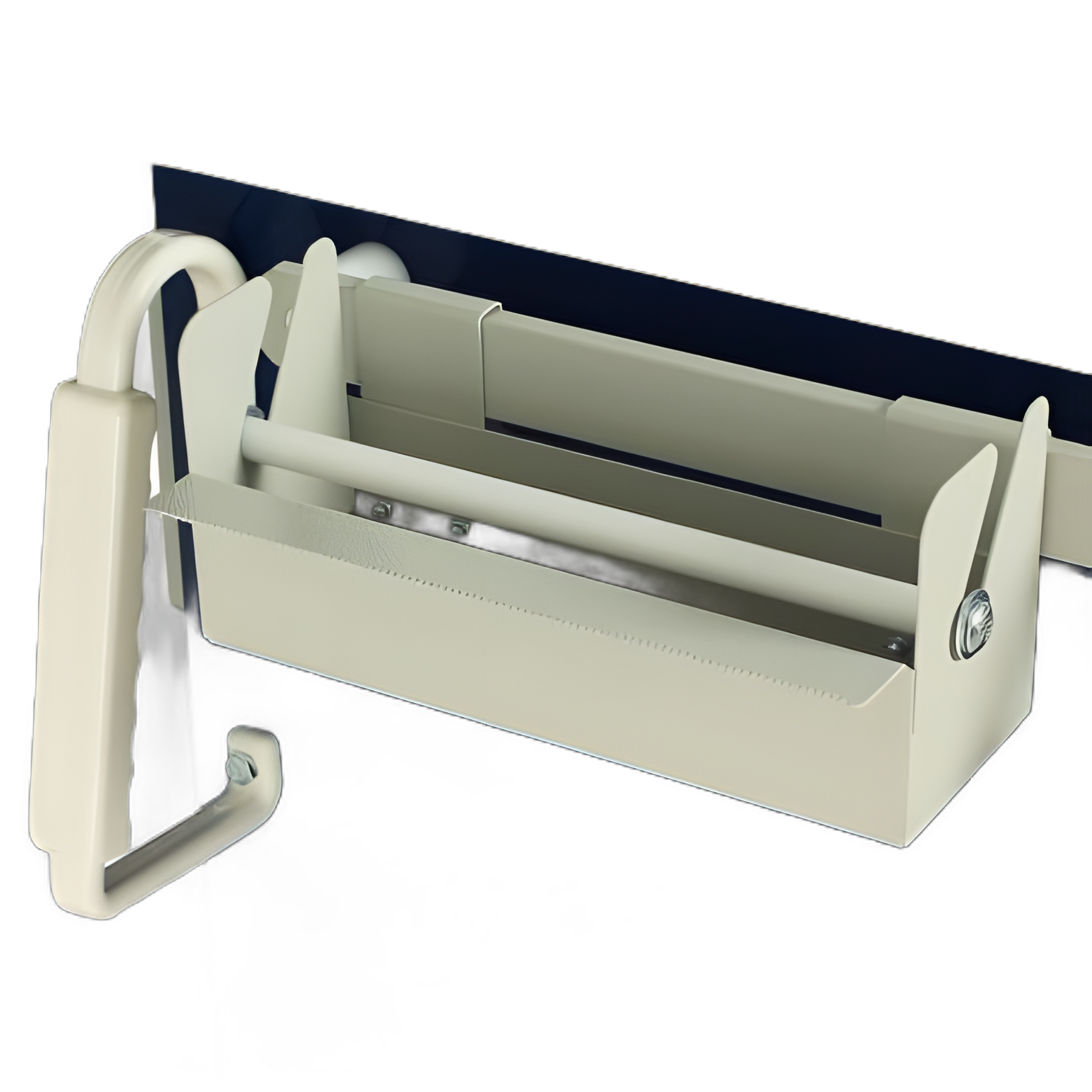 Label and Tape Dispenser Harloff® 3.5 X 4.6 X 9.5 Inch Clip Mount / Medical Cart Manual Pull With Rail clips For use with Labels and Tape