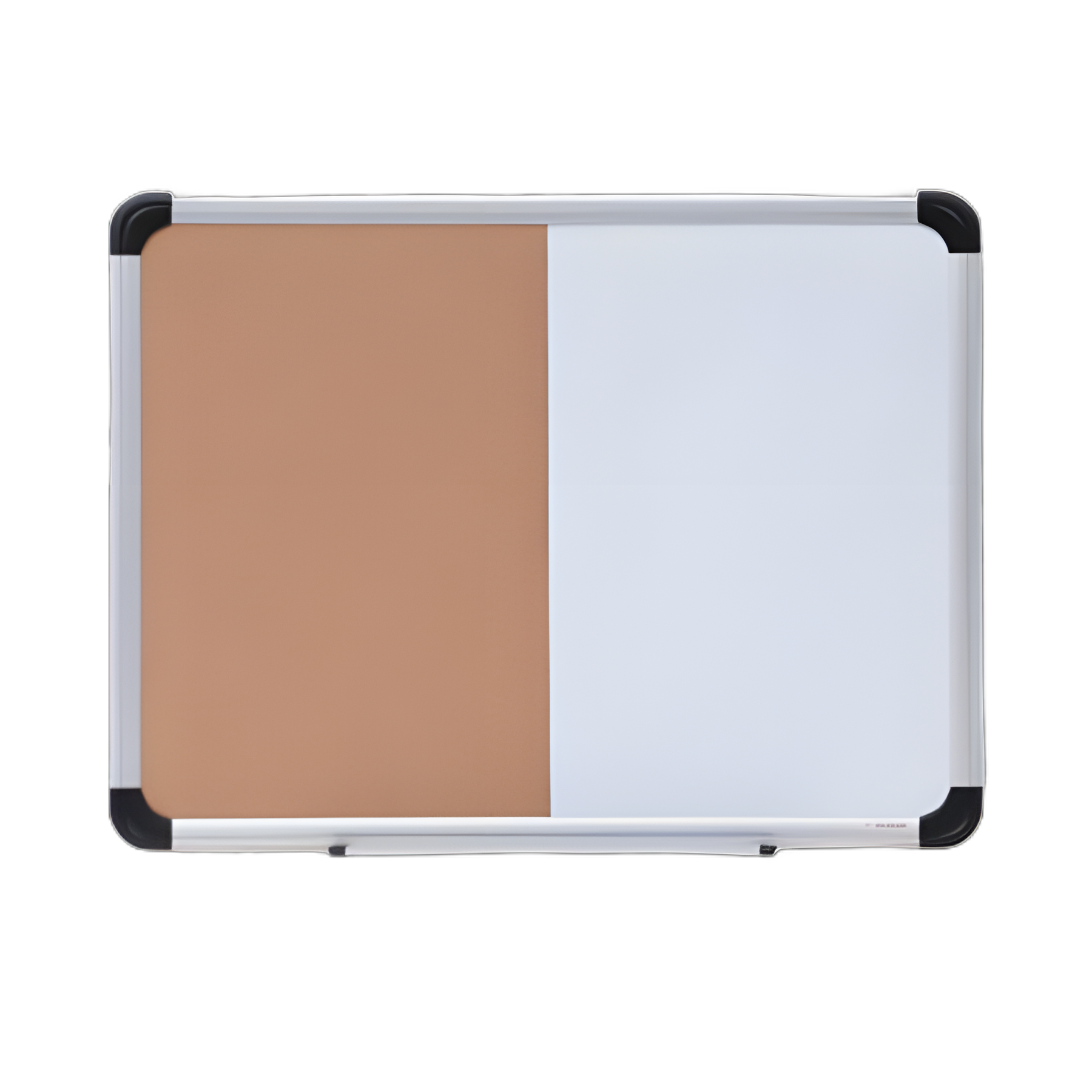 Cork/Dry Erase Board, Melamine, 24 x 18, Tan/White Surface, Gray/Black Aluminum/Plastic Frame