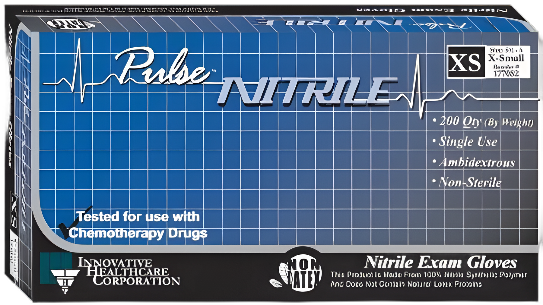 Exam Glove Pulse® Nitrile Small NonSterile Nitrile Standard Cuff Length Textured Fingertips Aqua Blue Chemo Tested