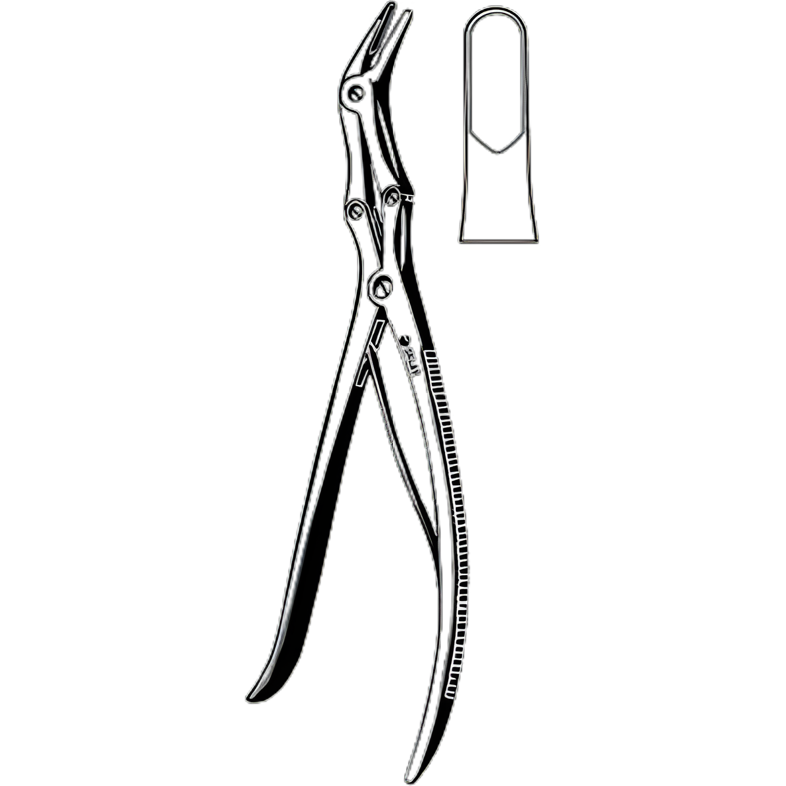 Leksell Angled Rongeur 8mm Bite by Sklar - Stainless Steel Surgical Instrument