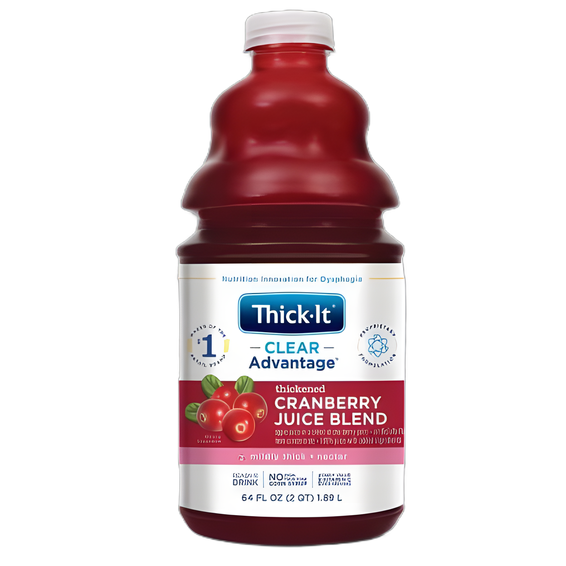Thickened Beverage Thick-It® Clear Advantage® 64 oz. Bottle Cranberry Flavor Liquid IDDSI Level 2 Mildly Thick