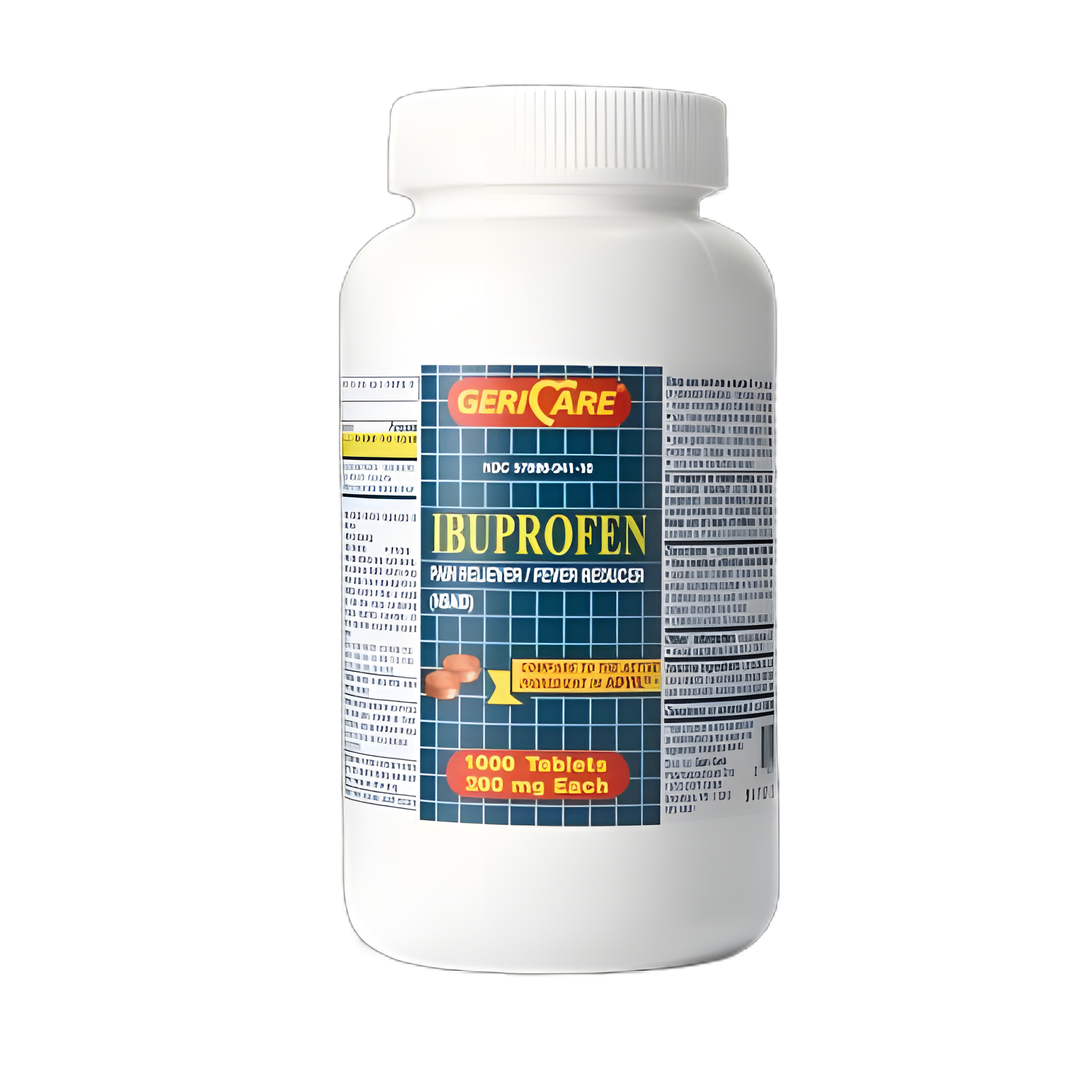 Geri-Care Ibuprofen 200mg Tablets for Pain Relief - 1000 Count