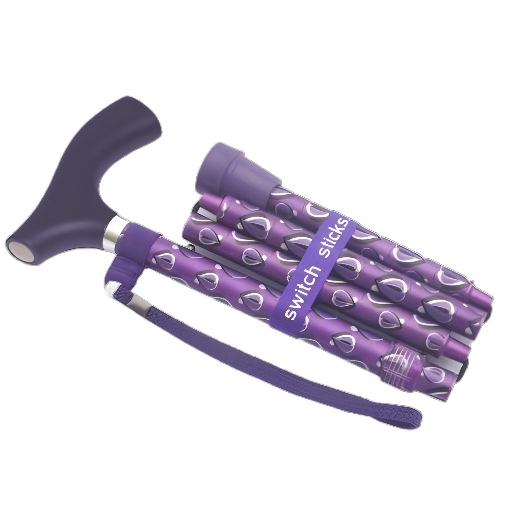 Switch Sticks® Folding Aluminum Cane - Viking Print, Adjustable 32"-37"