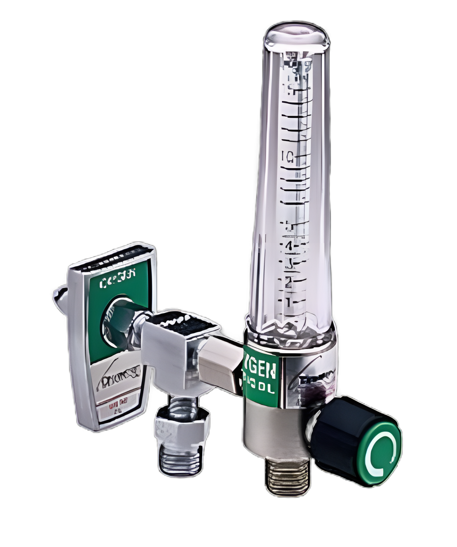 Timeter® Sure Grip Oxygen Flowmeter Single with 1 Power Take-Off 0 - 15 LPM DISS Outlet DISS Hand Tight Adapter