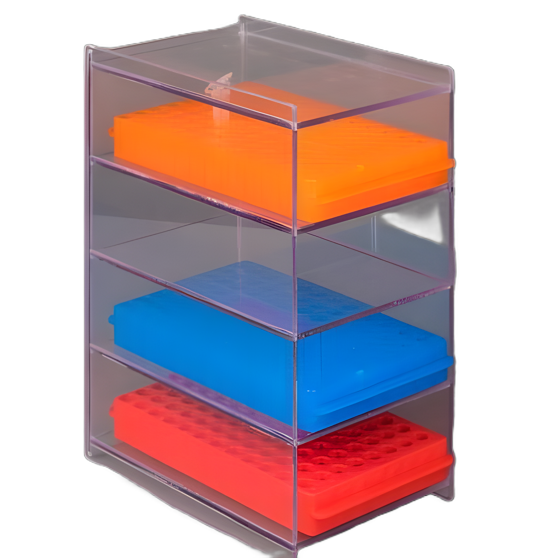 Poltex® Microtube Rack Organizer for 0.5 / 1.5 mL Tubes, Clear, Durable PETG