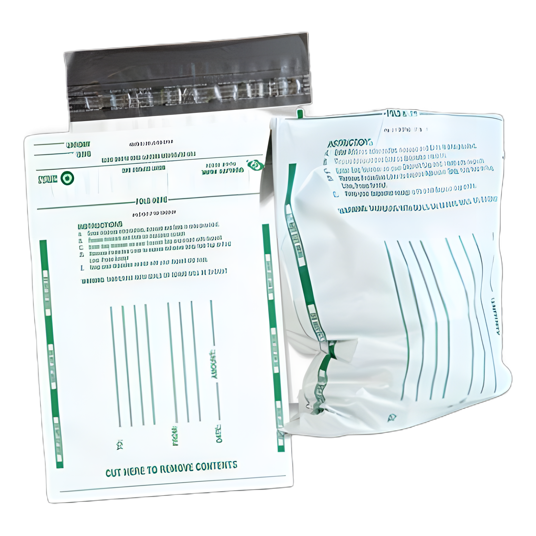 Poly Night Deposit Bags with Tear-Off Receipt, 8.5 x 10.5, White, 100/Pack