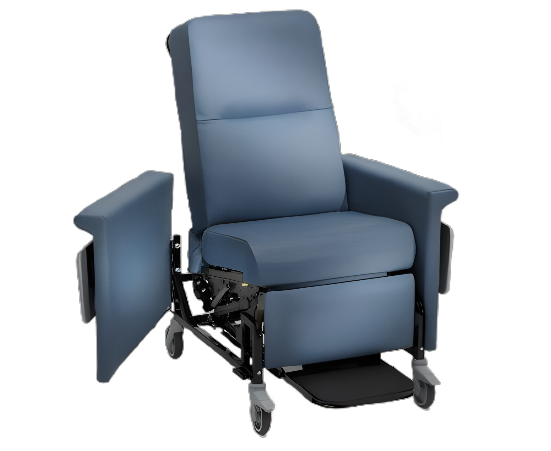 Transport Power Recliner 85P Series Colonial Blue Vinyl 5 Inch Casters