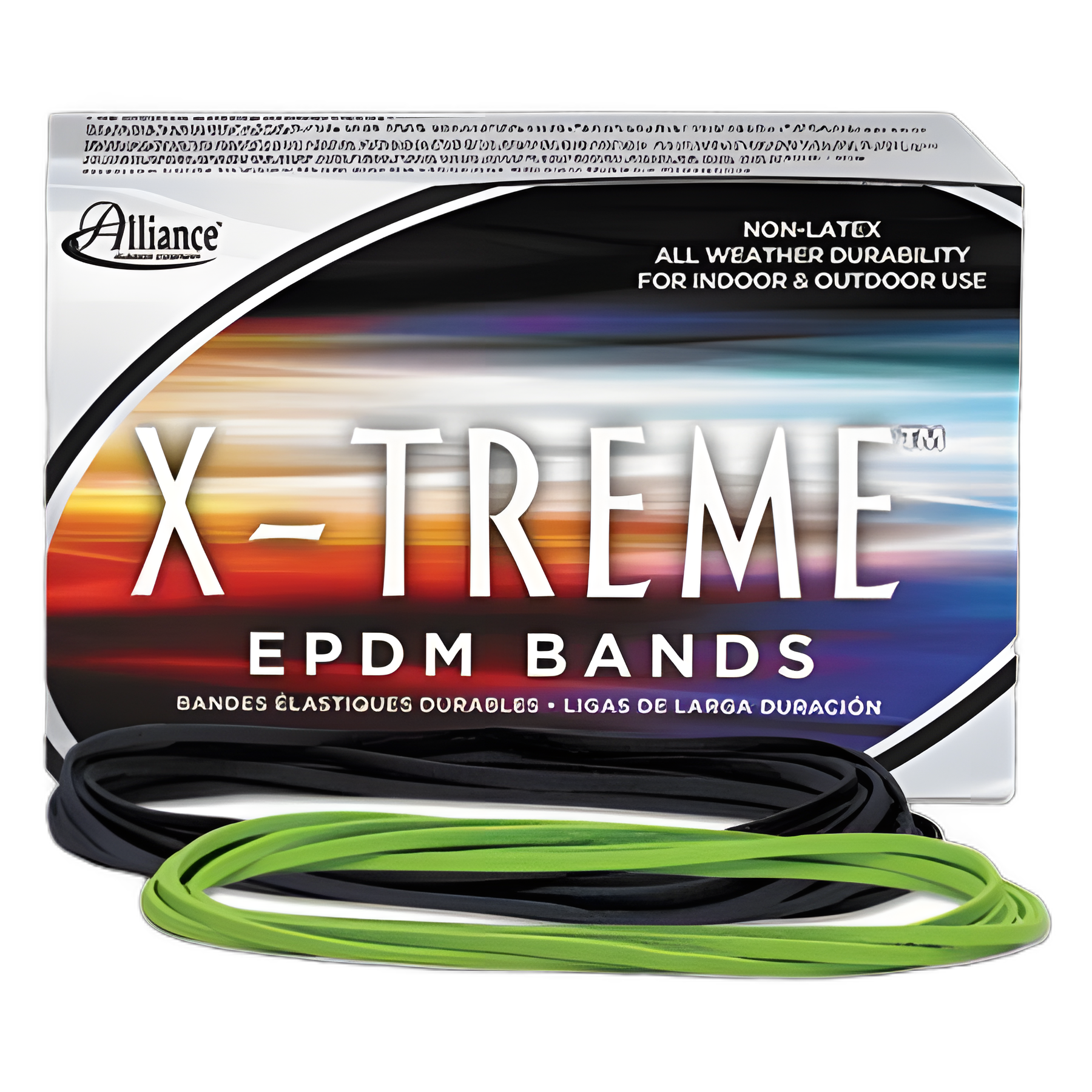 X-Treme Rubber Bands, Size 117B, 0.08" Gauge, Lime Green, 1 lb Box, 200/Box