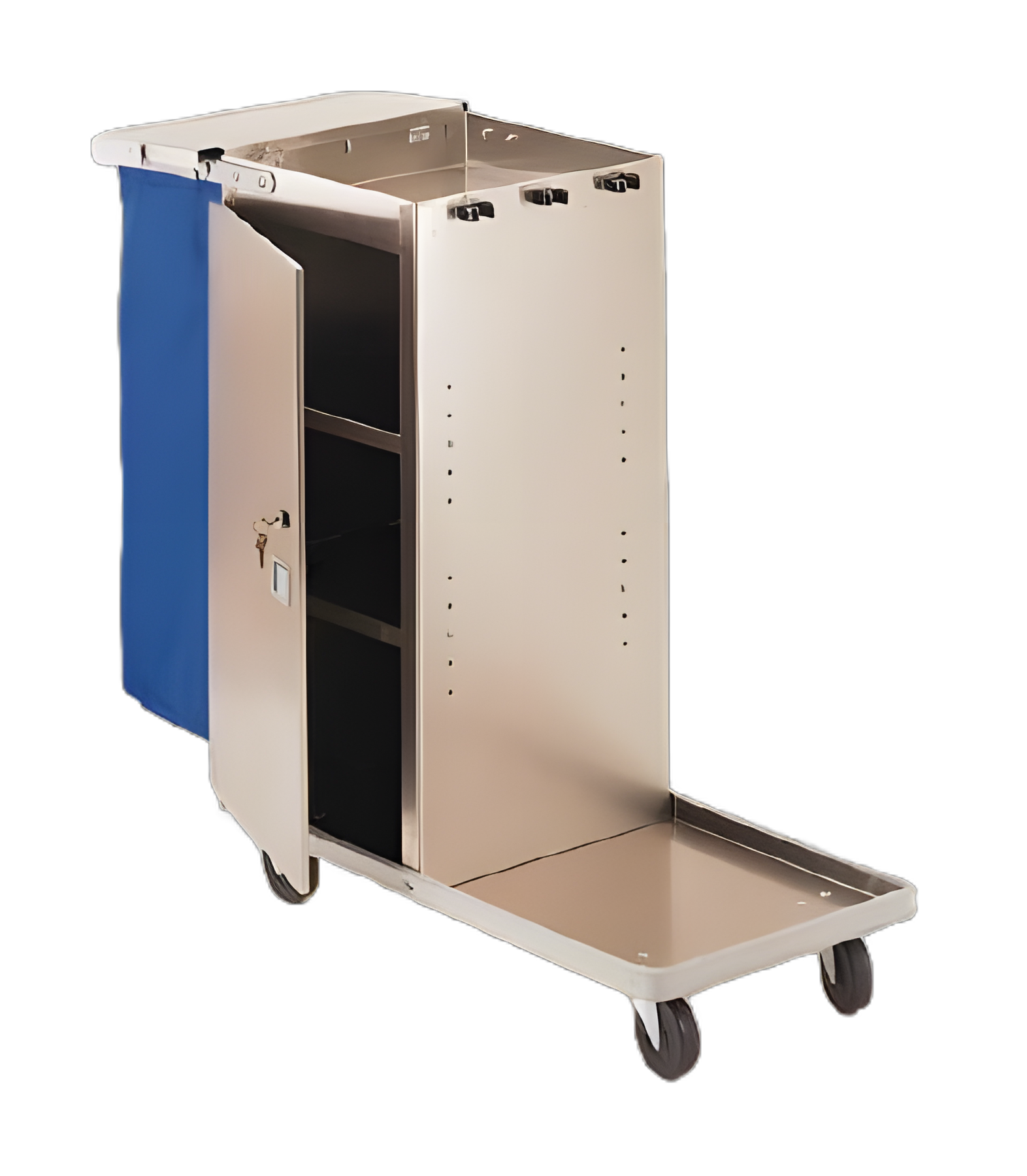 Fixed Platform Housekeeping Cart Stainless Steel 4 Shelves 18 X 36 Inch Shelves 18 X 46 X 41 Inch