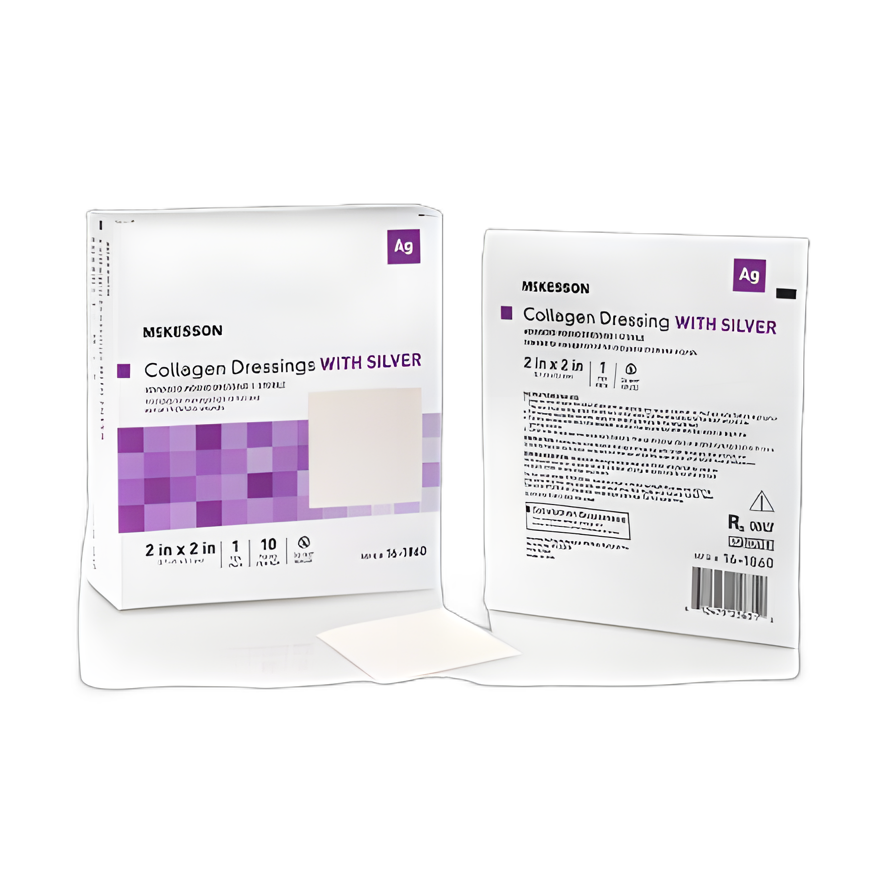 McKesson Silver Collagen Wound Dressing 2x2 Inch - Advanced Healing Sterile Square