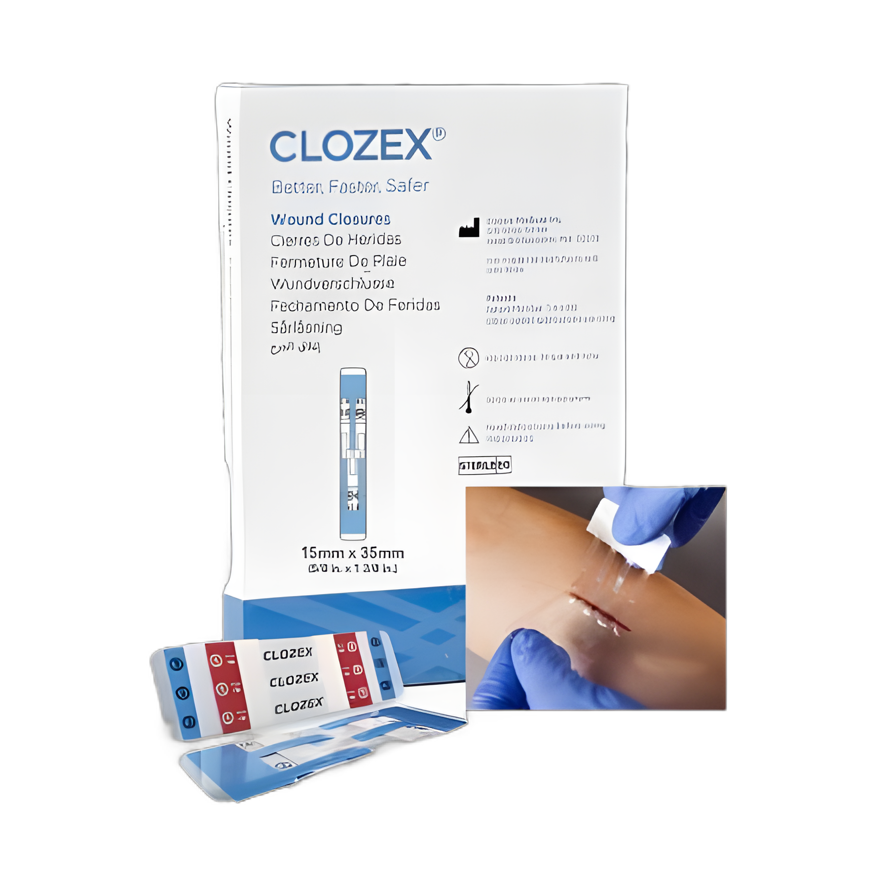 Skin Closure Device Clozex® 5/8 X 1-3/8 Inch Polyurethane, Polyester, Medical Grade Acrylic Interlaced Closure Strip Clear