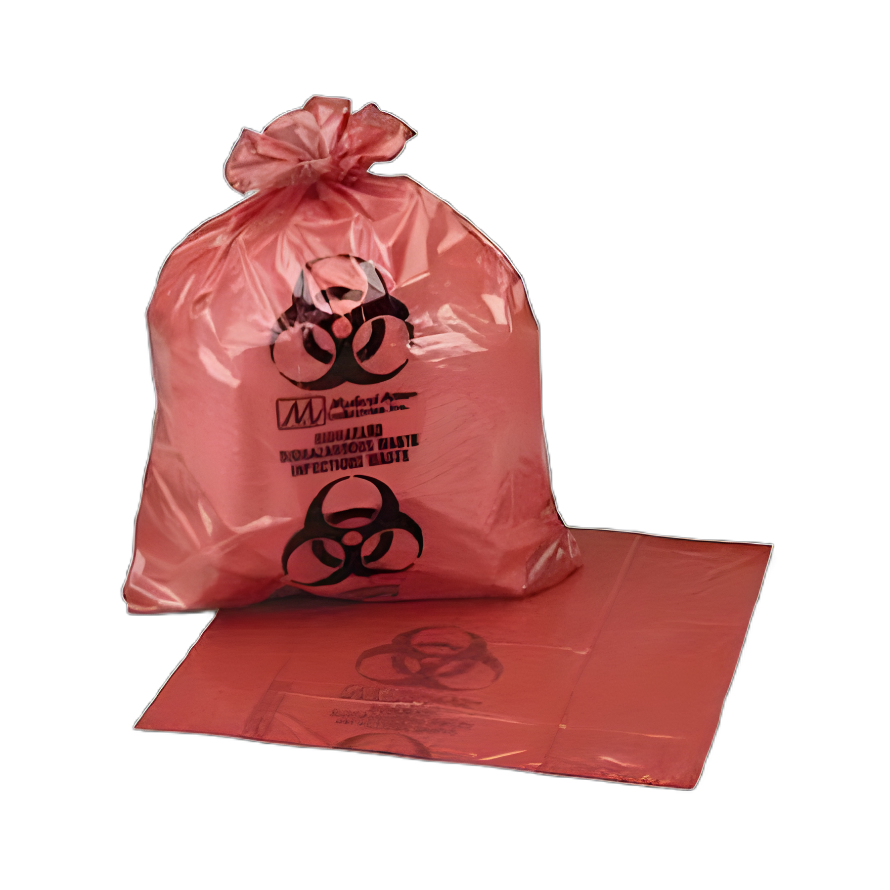 Biohazard Waste Bag Medegen Medical Products 12 to 16 gal. Red Bag HDPE 24 X 33 Inch