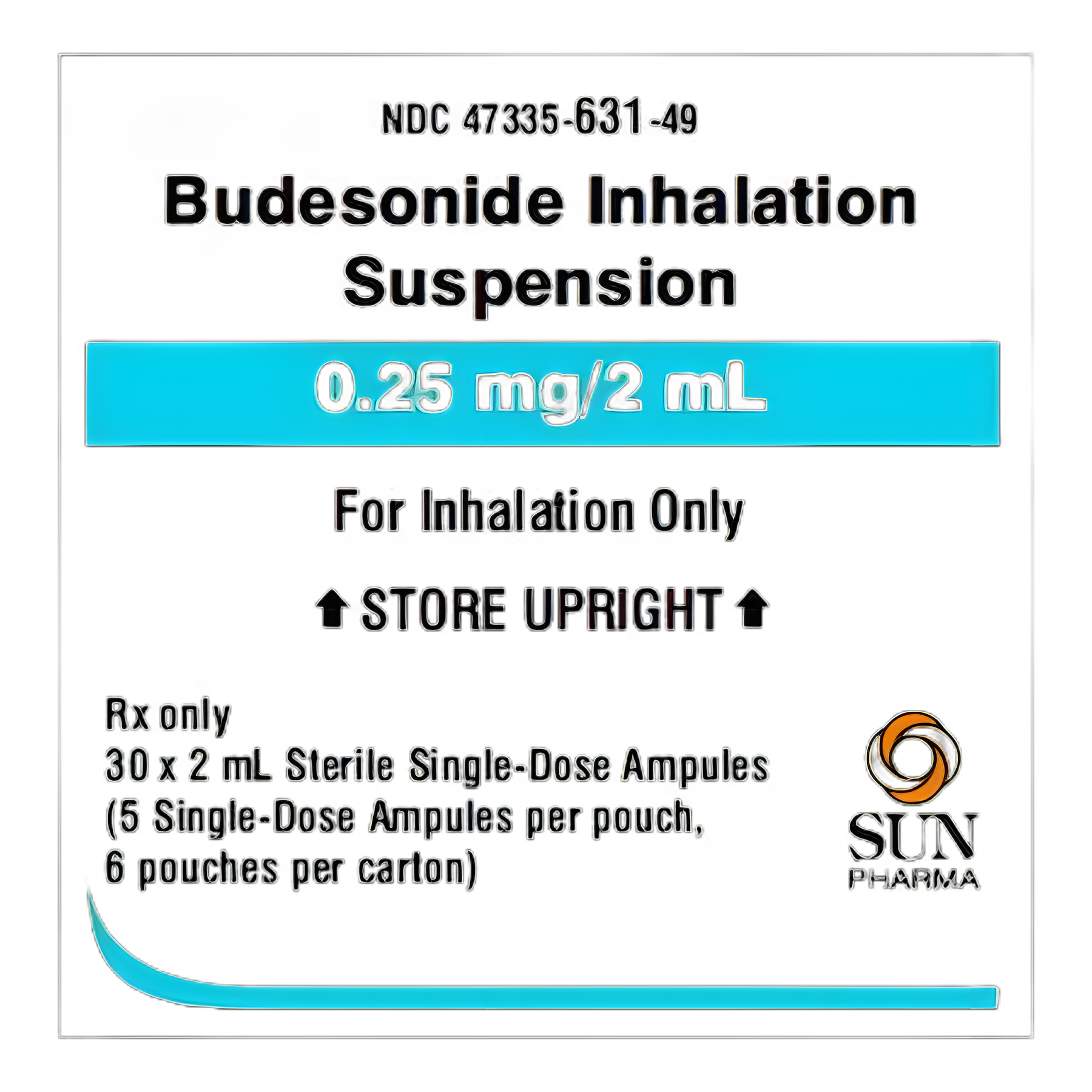 Budesonide 0.25 mg / 2 mL Suspension Nebulizer Ampule 2 mL 30 Ampules