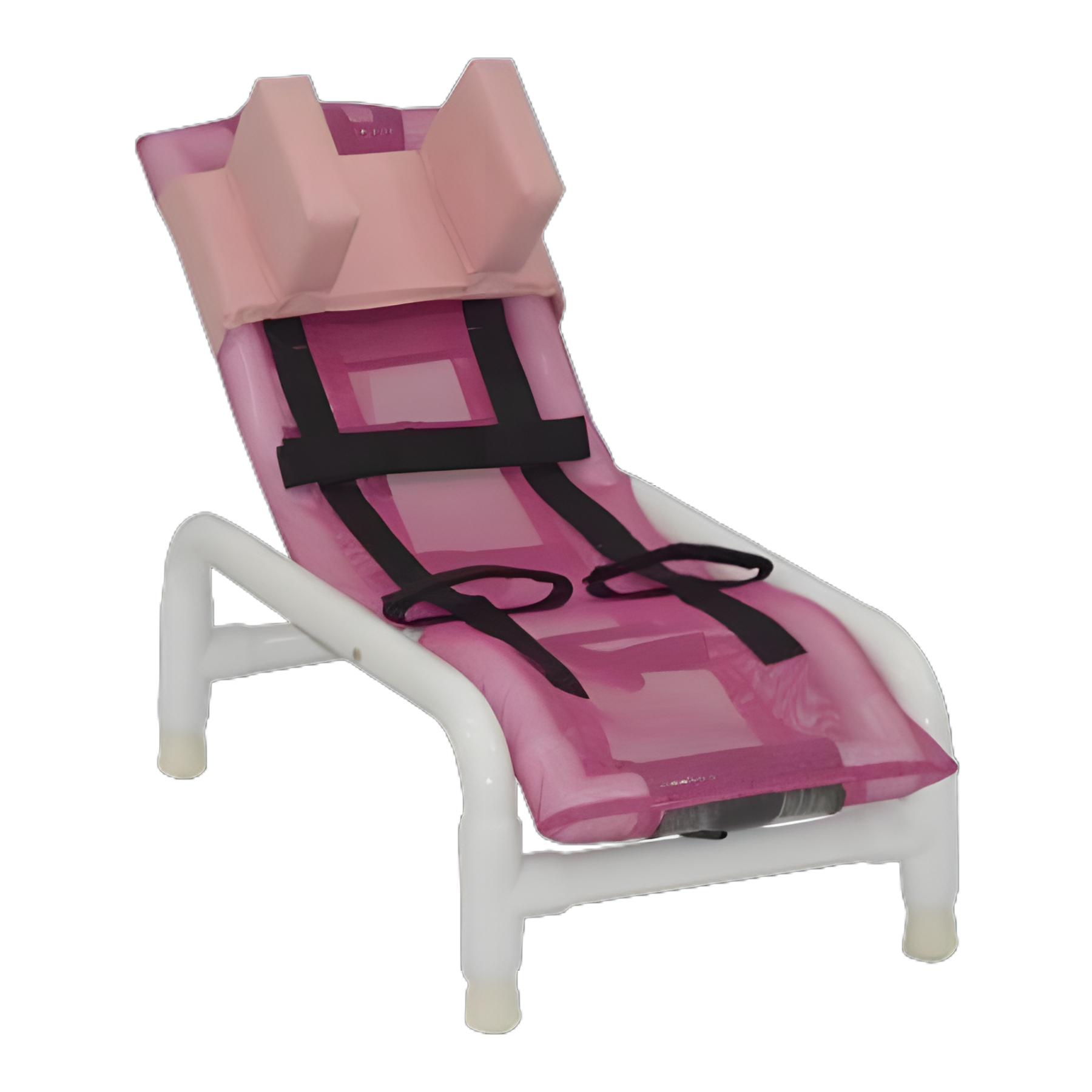 MJM International PVC Frame Reclining Backrest Shower Chair for Pediatric and Small Adults, 130 lbs. Capacity