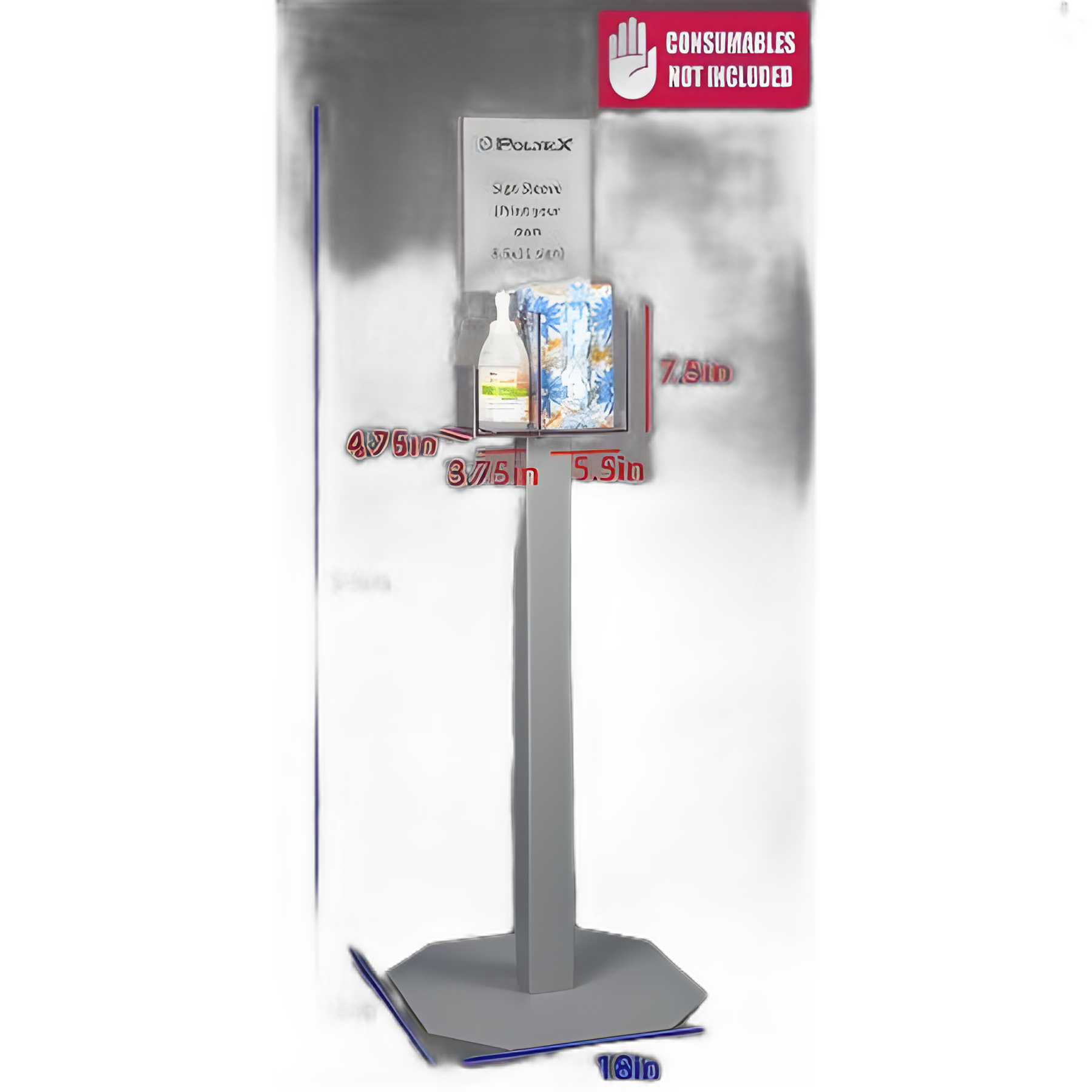 Poltex Respiratory Hygiene Station - Floor Standing, Clear PETG, 8.25x7.5x4.75 Inch