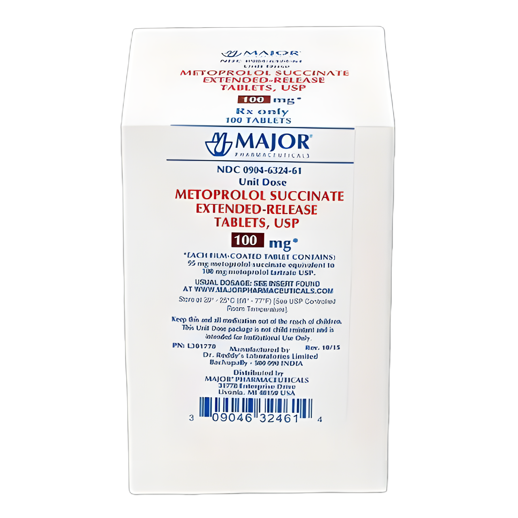 Metoprolol Succinate 100 mg Extended-Release Tablets - 100 Count Blister Pack