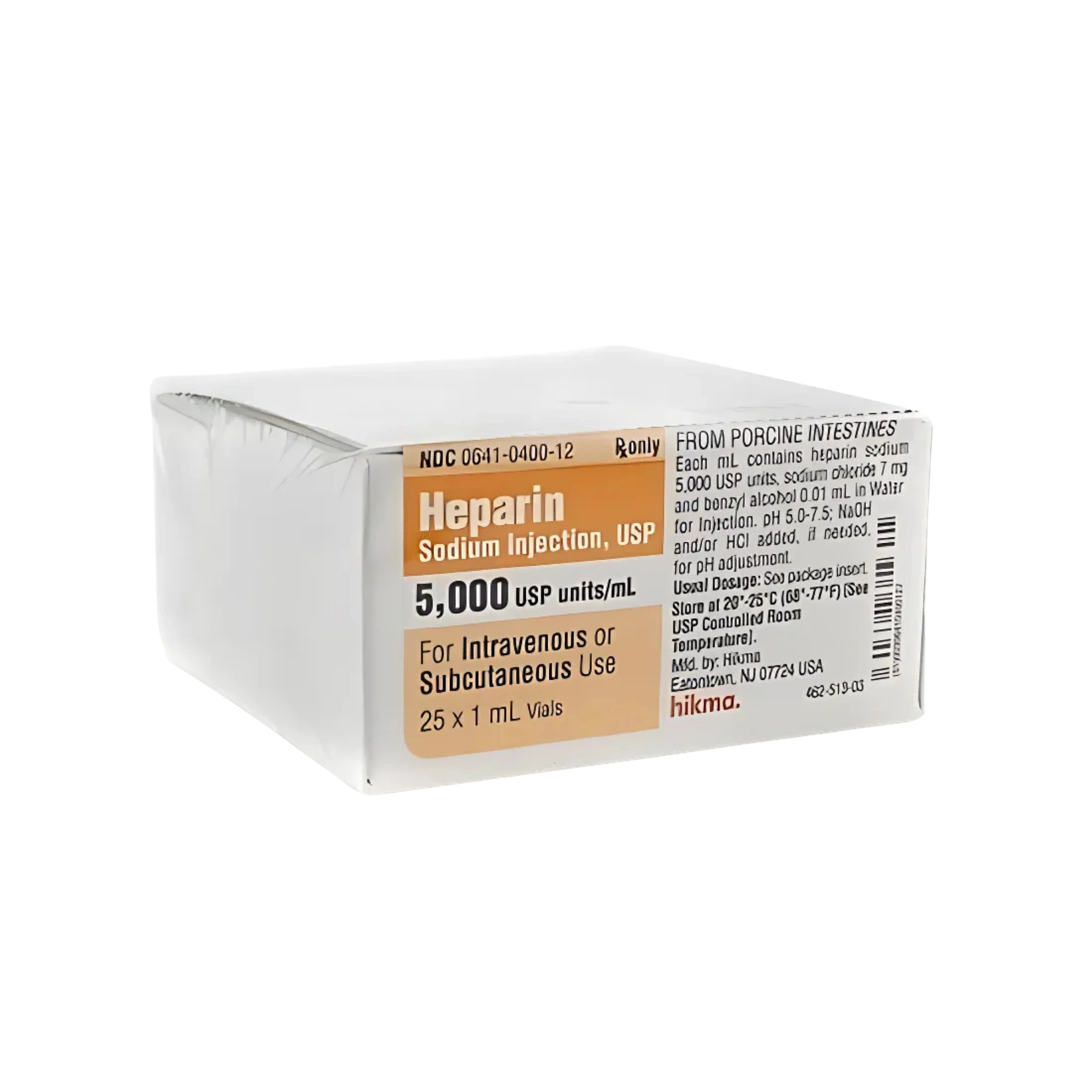 HEPARIN SOD 5000 UN-ML MDV 25X1 ML