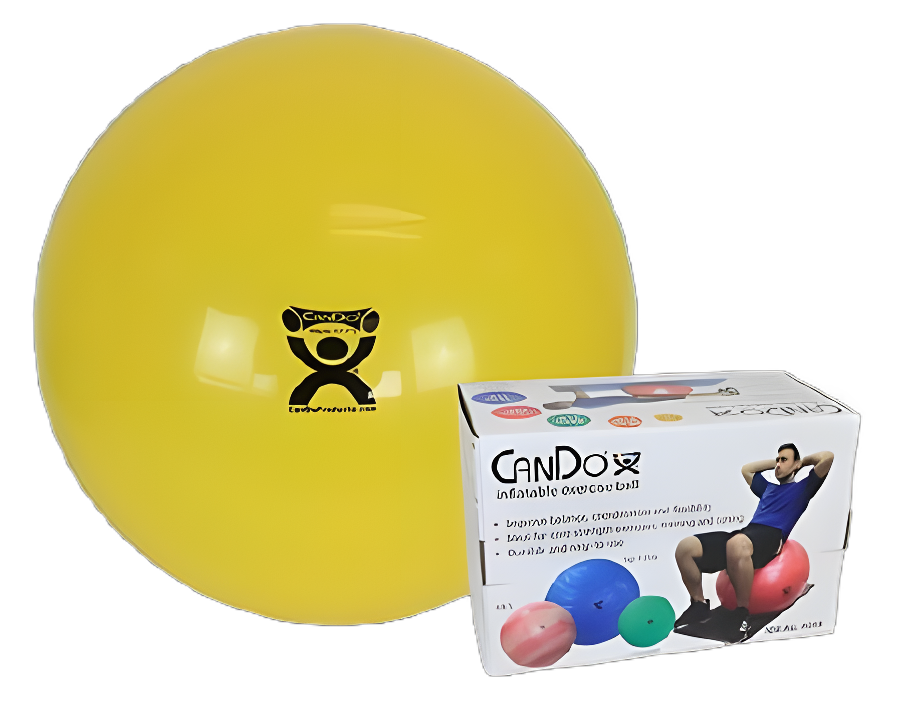 Inflatable Exercise Ball CanDo® Yellow - 30-1801B