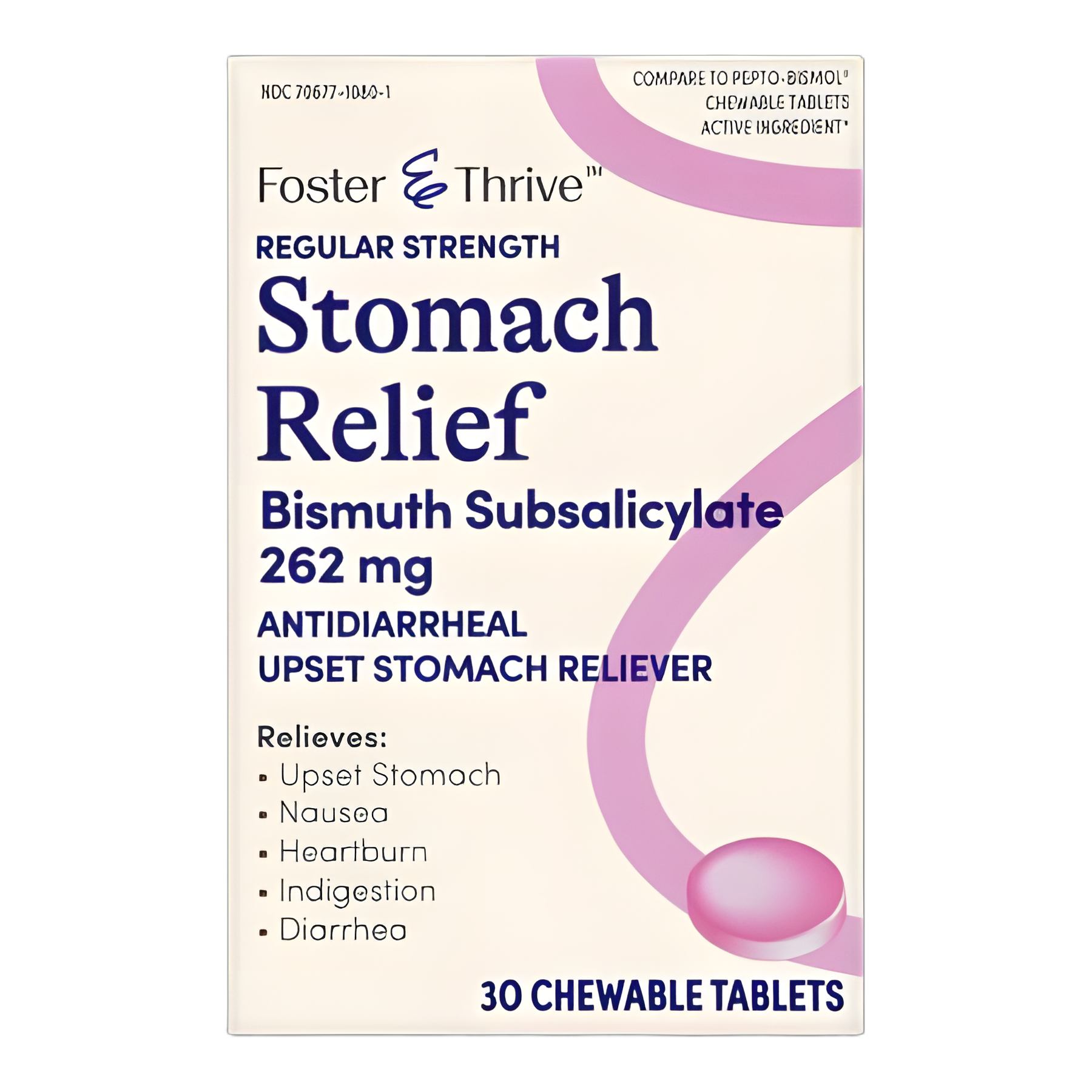 Anti-Diarrheal Foster & Thrive™ 262 mg Strength Chewable Tablet 30 per Box