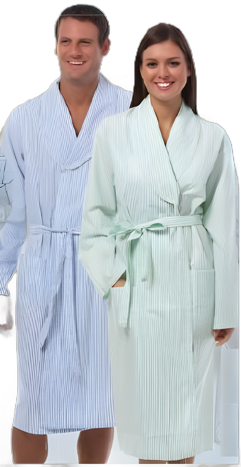 Patient Robe Unisex X-Large Blue Stripe Reusable - 1830-XL