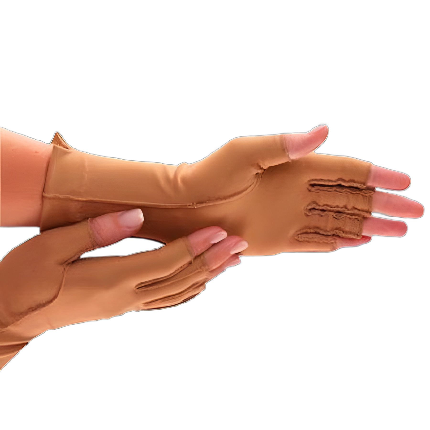 Compression Glove Isotoner® Therapeutic Full Finger Large Over-the-Wrist Length Hand Specific Pair Nylon / Spandex
