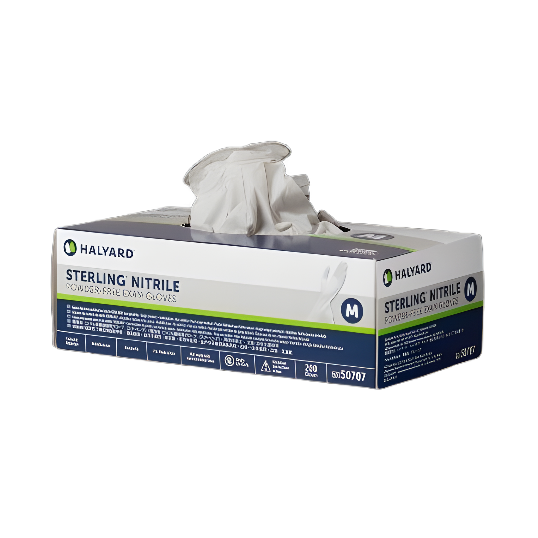 Exam Glove STERLING® Medium NonSterile Nitrile Standard Cuff Length Textured Fingertips Gray Chemo Tested - 50707