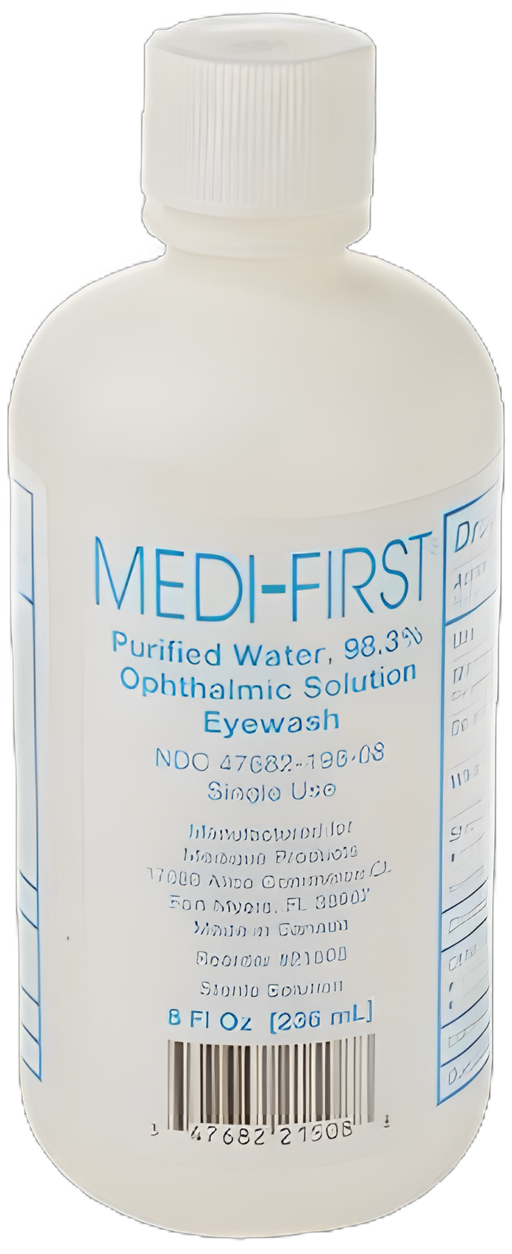 Medi-First® Eye Wash Solution 8 oz - 98.3% Pure Eye Drops for Irritation Relief