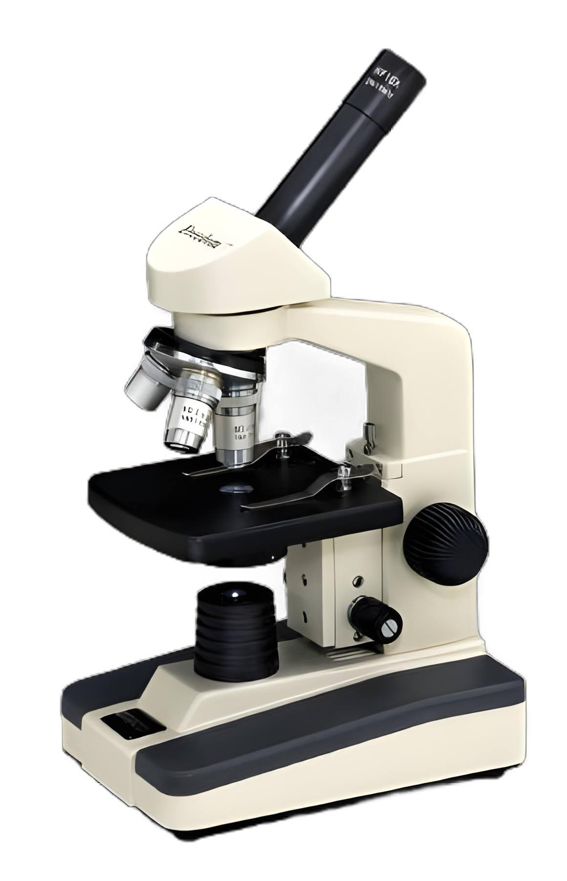 M220 Series Microscope Coarse/Fine Focusing Monocular 4X, 10X, 40X Battery/AC Tapped Plain