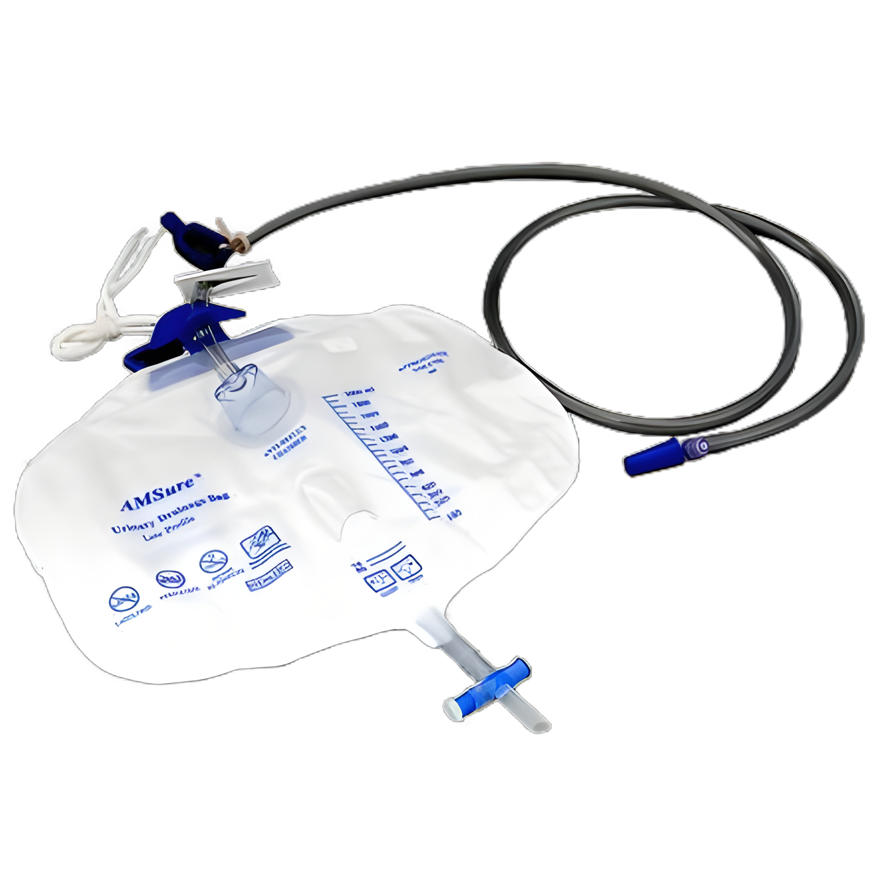 Urinary Drain Bag AMSure® Anti-Reflux Valve Sterile 2000 mL Vinyl - AS32600