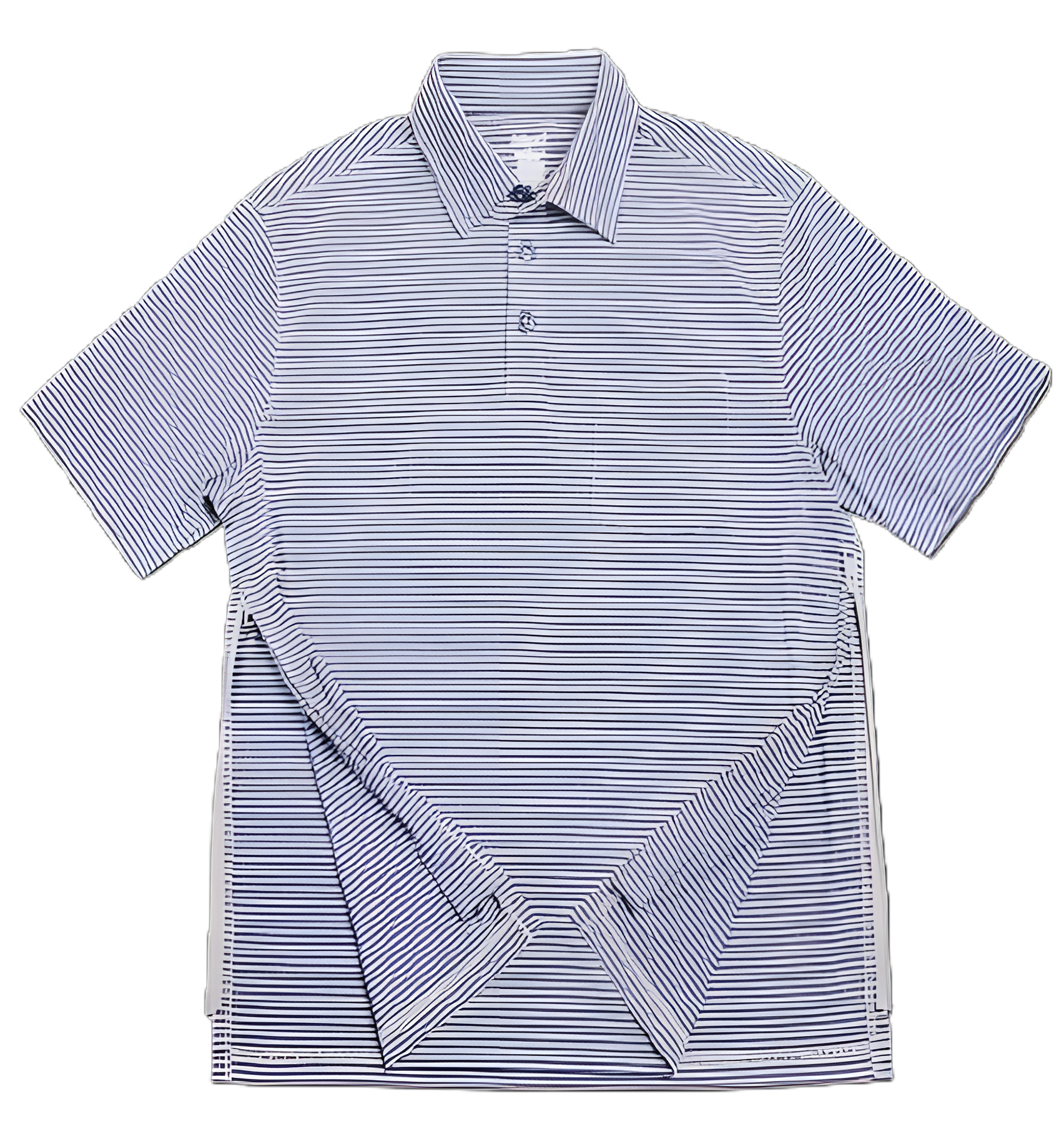 Authored® Perfected Polo: Adaptive Clothing Large Navy / Khaki Stripe - Medical Apparel