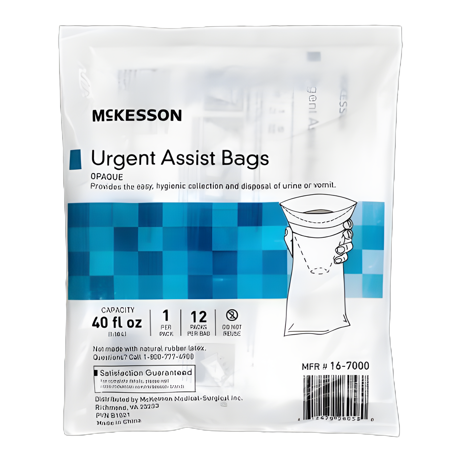 Emesis Bag McKesson 40 oz. White - 16-7000