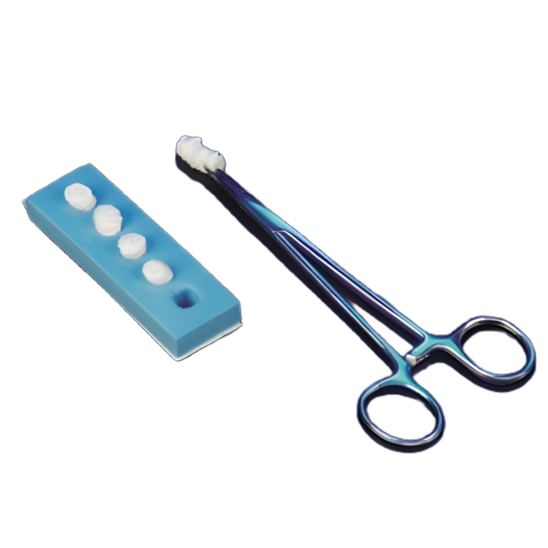 Surgical Kittner Sponge X-Ray Detectable Cotton Twill 3/8 Inch Diameter 5 Count Foam Count Holder Sterile