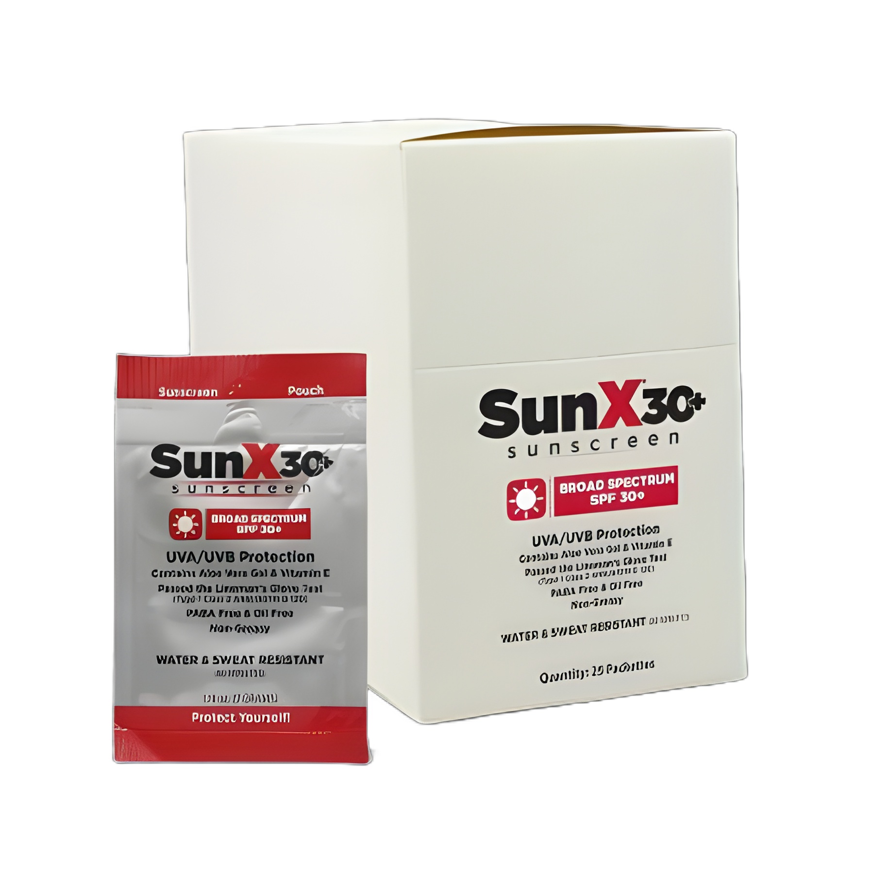 SunX® 30+ SPF 30 Sunscreen Lotion 1.25 oz. Packet - Water Resistant, Paraben-Free