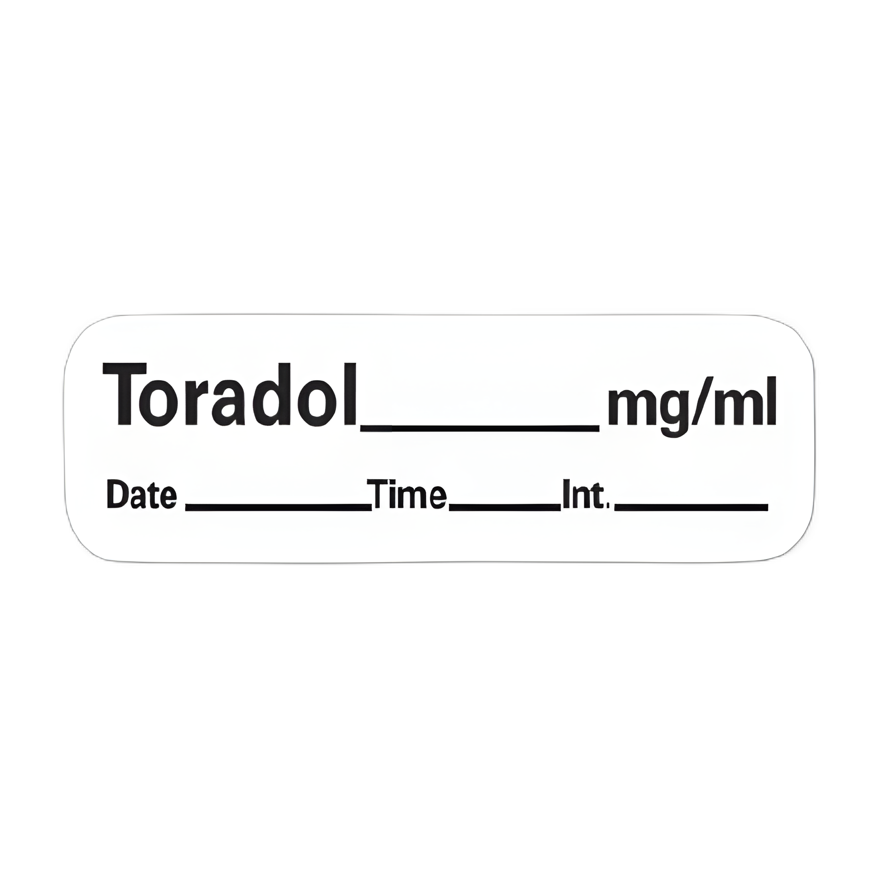 Drug Label PDC® Anesthesia Label Toradol_mg/mL Date_Time_Int White 1/2 X 1-1/2 Inch